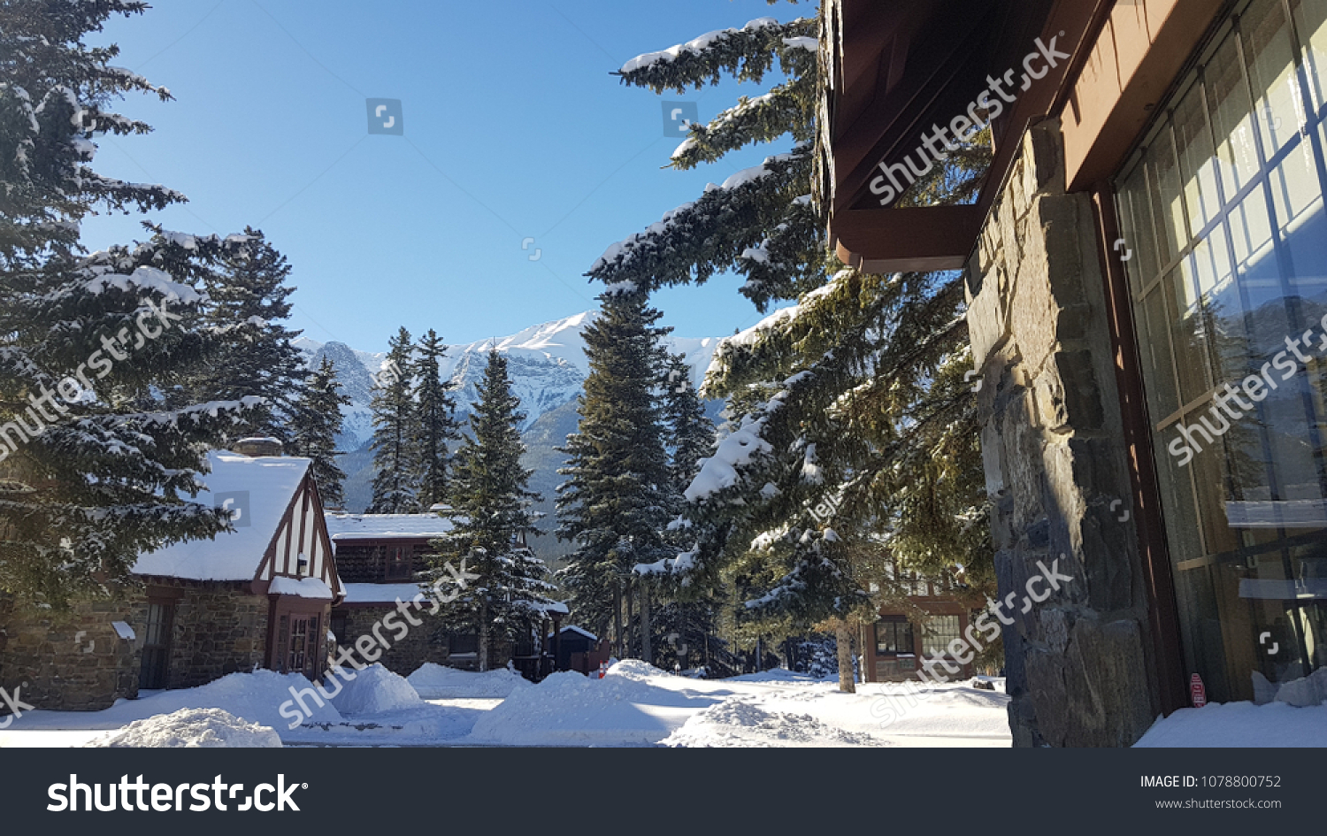 Cozy Cabin Entrance Banff National Park Stock Photo Edit Now