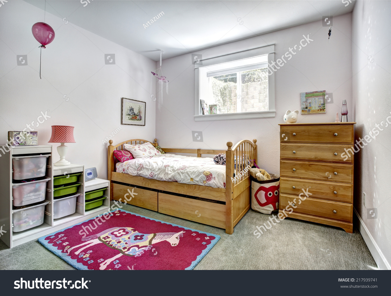 kids bed and dresser