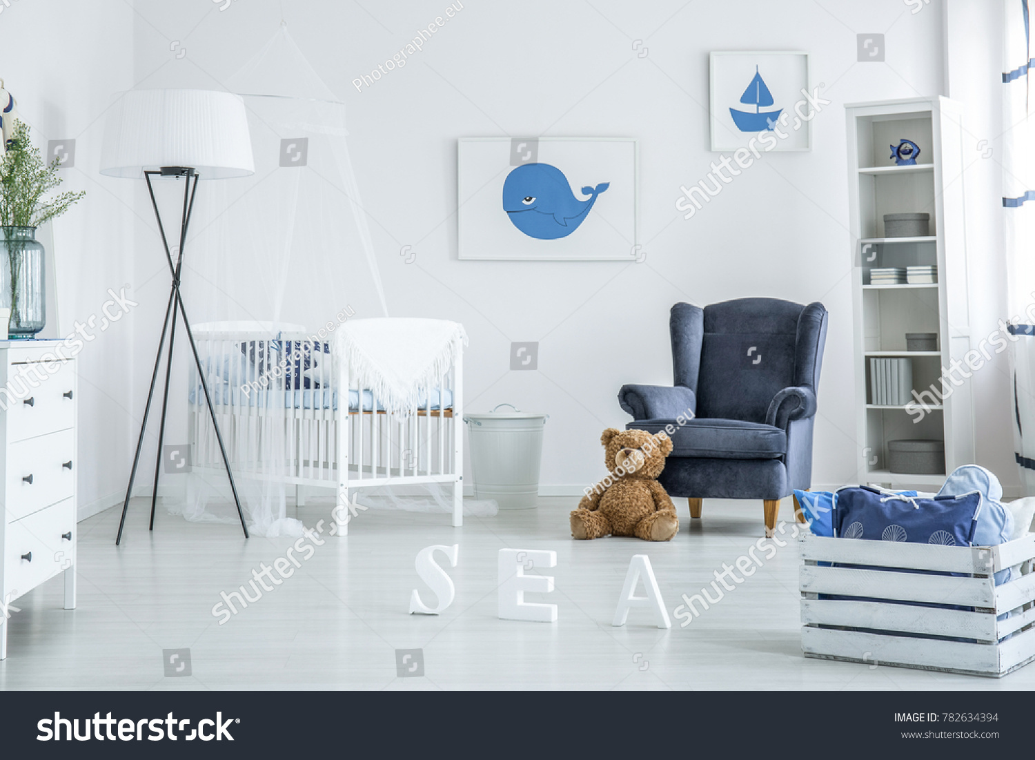 blue nursery chair