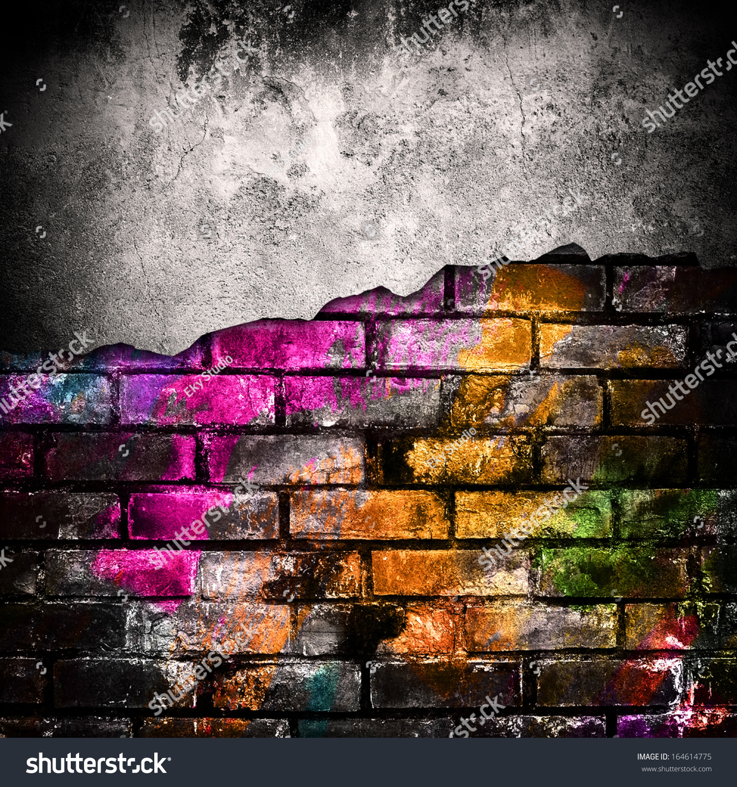 Cracked Brick Wall Stock Illustration 164614775 | Shutterstock