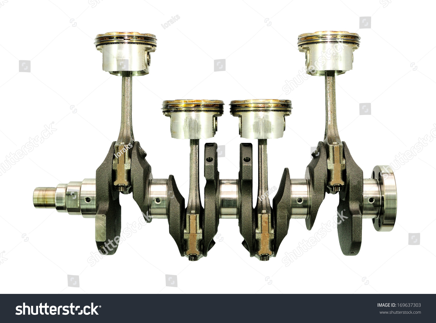 Crankshaft Pistons On White Background Stock Photo (Edit Now) 169637303