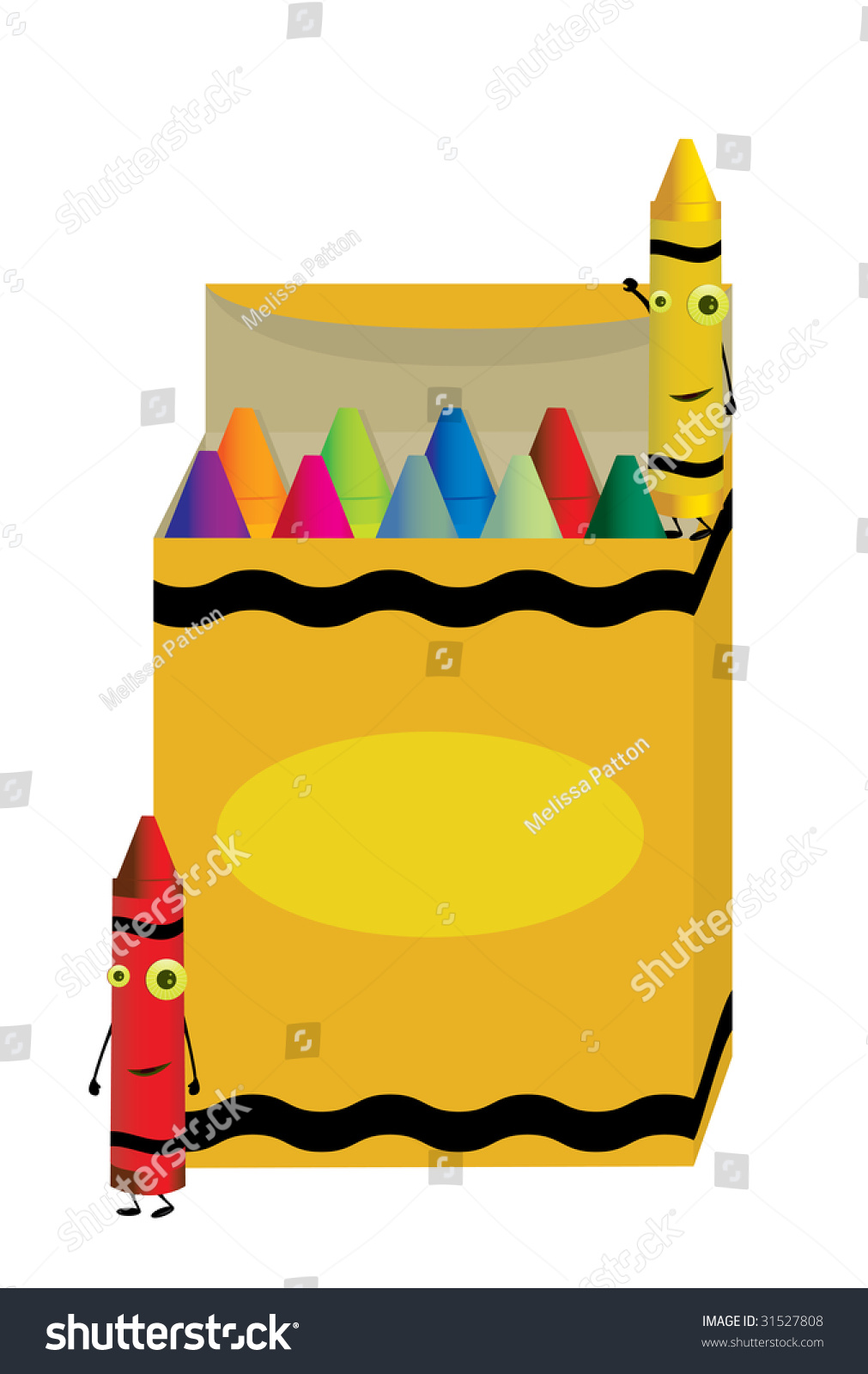 Crayons Characters On Box Stock Photo 31527808 : Shutterstock