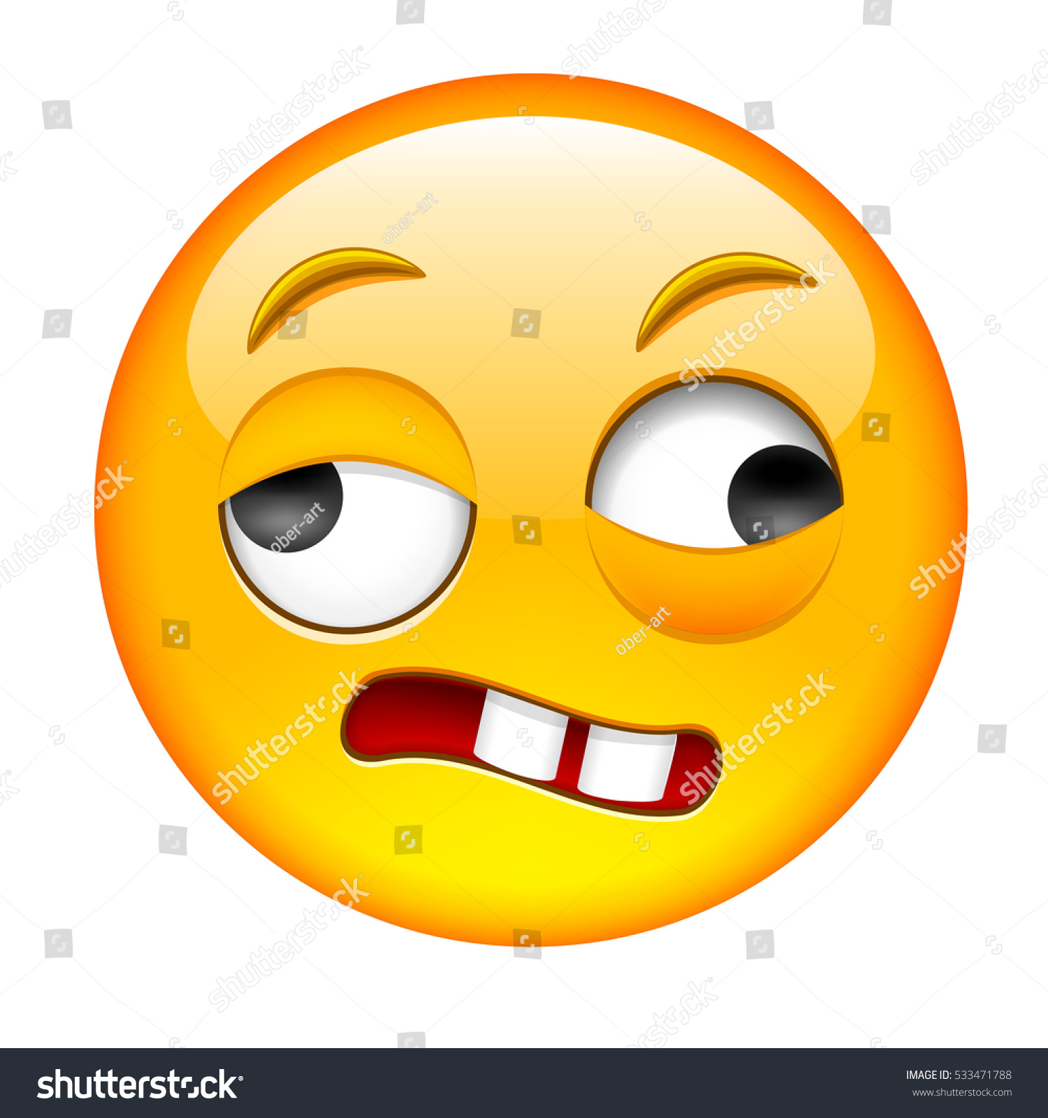 Crazy Drunk Emoticon Isolated Illustration On Stock Illustration 533471788