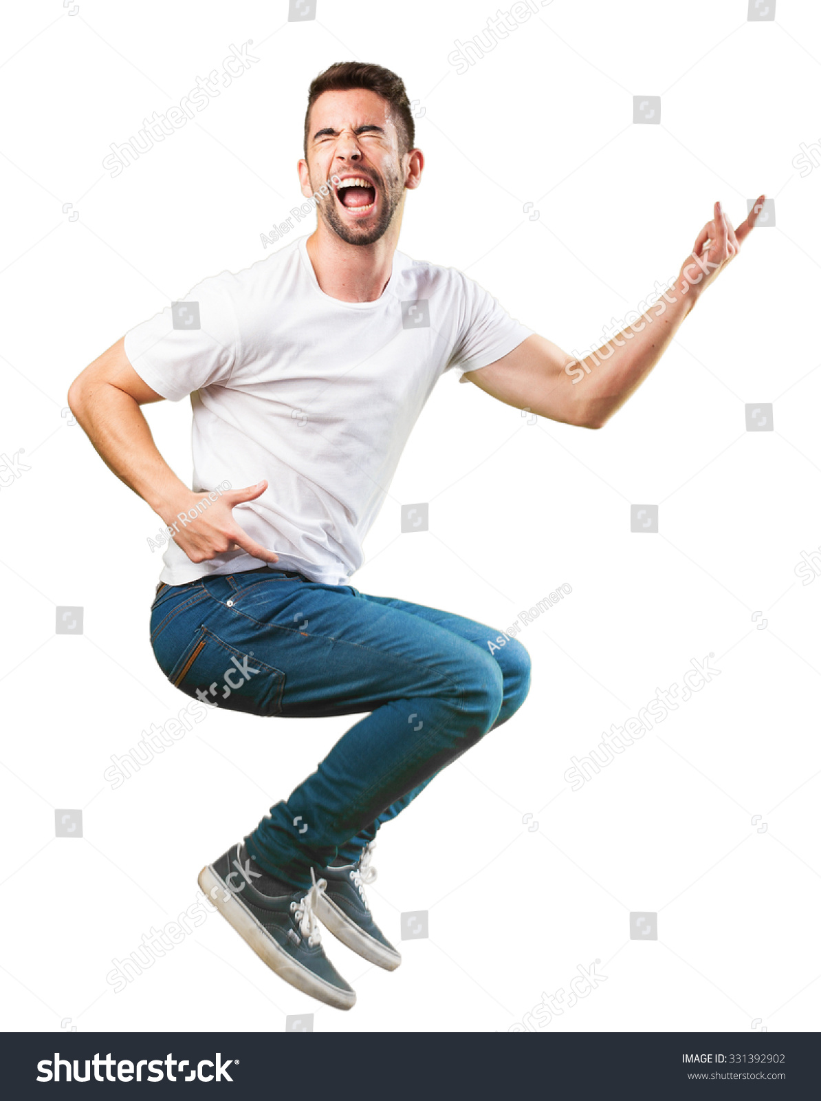 Crazy Man Jumping Stock Photo 331392902 : Shutterstock