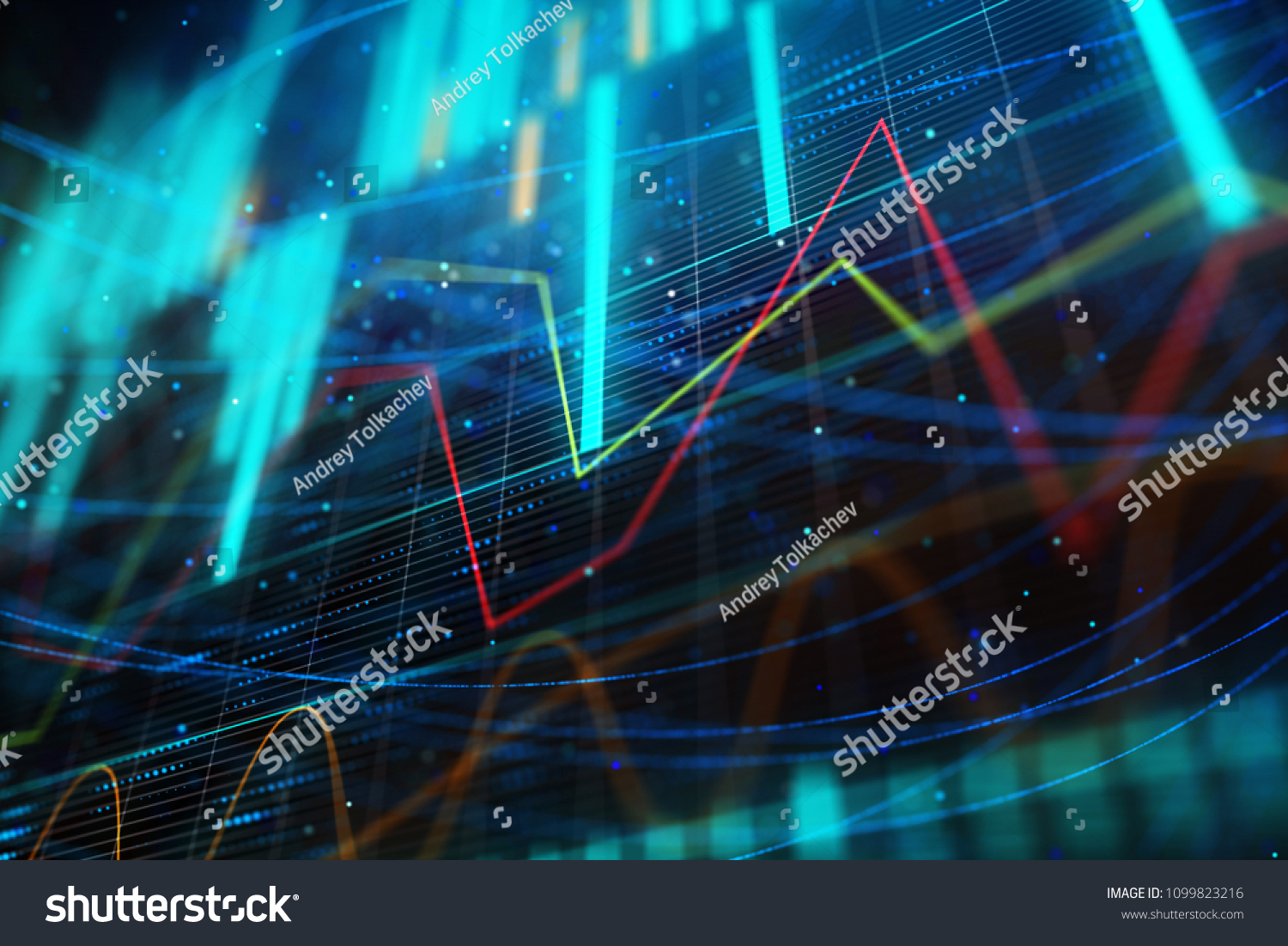 Creative Blue Forex Backdrop Lines Technology Stock Illustration - 