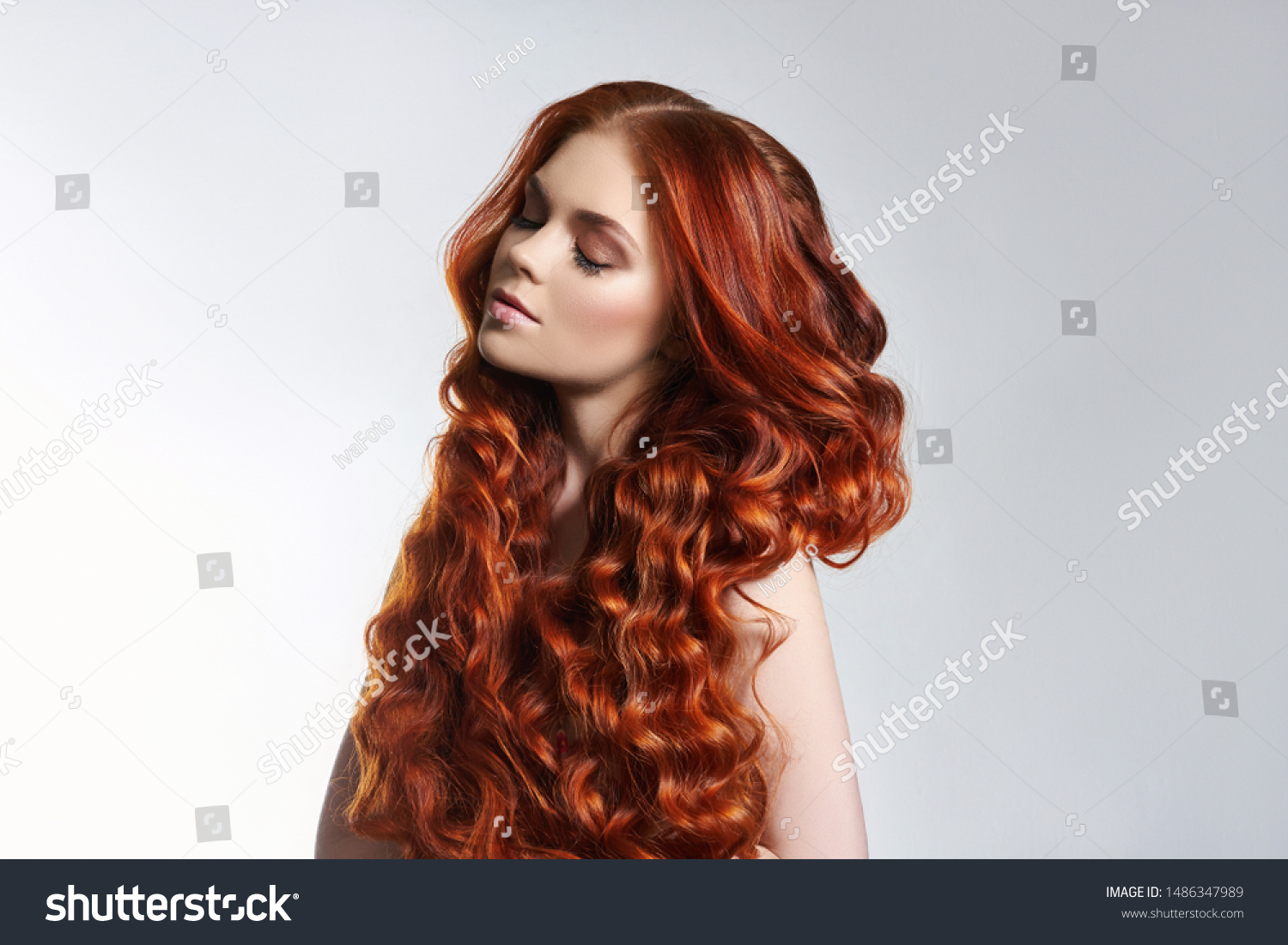 Creative Bright Coloring Womans Hair Careful Stock Photo Edit Now