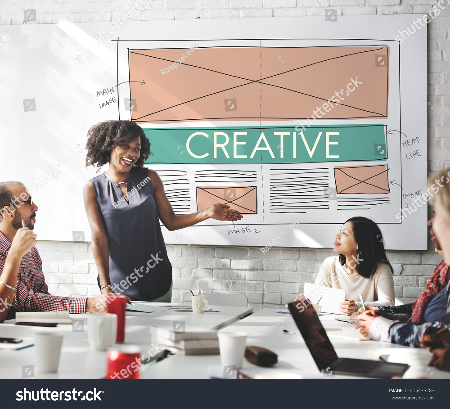 Creative Creativity Web Design Layout Concept Stock Photo 405435283 ...