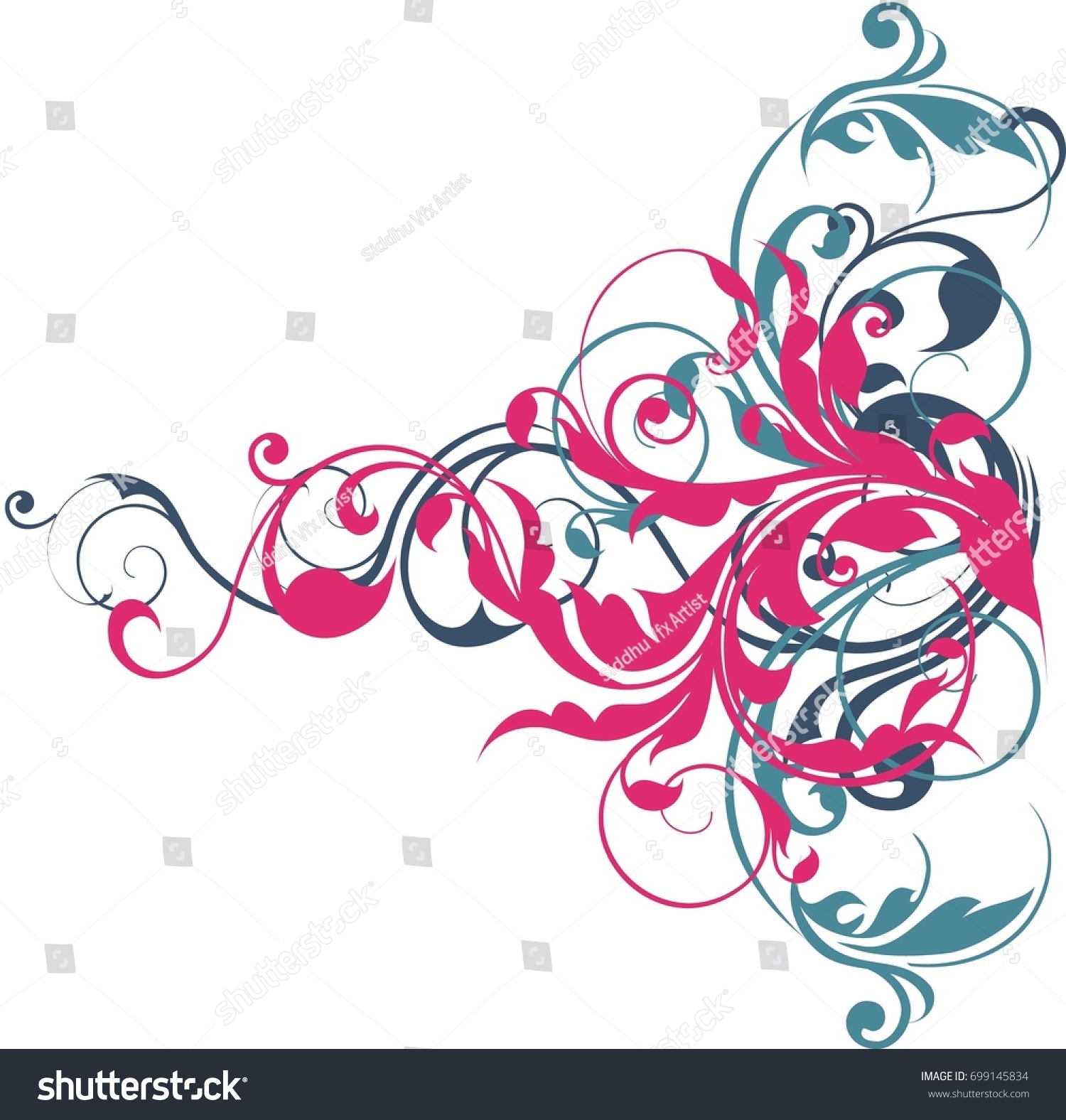 Creative Digital Floral Designs Stock Illustration