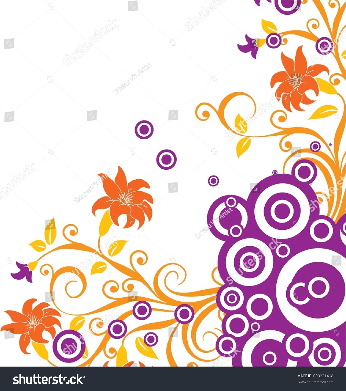 Creative Digital Floral Designs Stock Illustration
