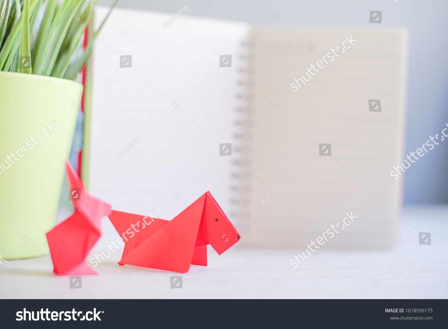 Creative Lay Out Dog Rabbit Paper Stock Photo Edit Now