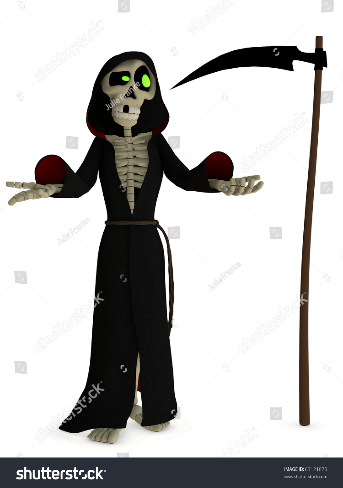 Creepy Kooky Halloween Skeleton Grim Reaper With Scythe Stock Photo ...