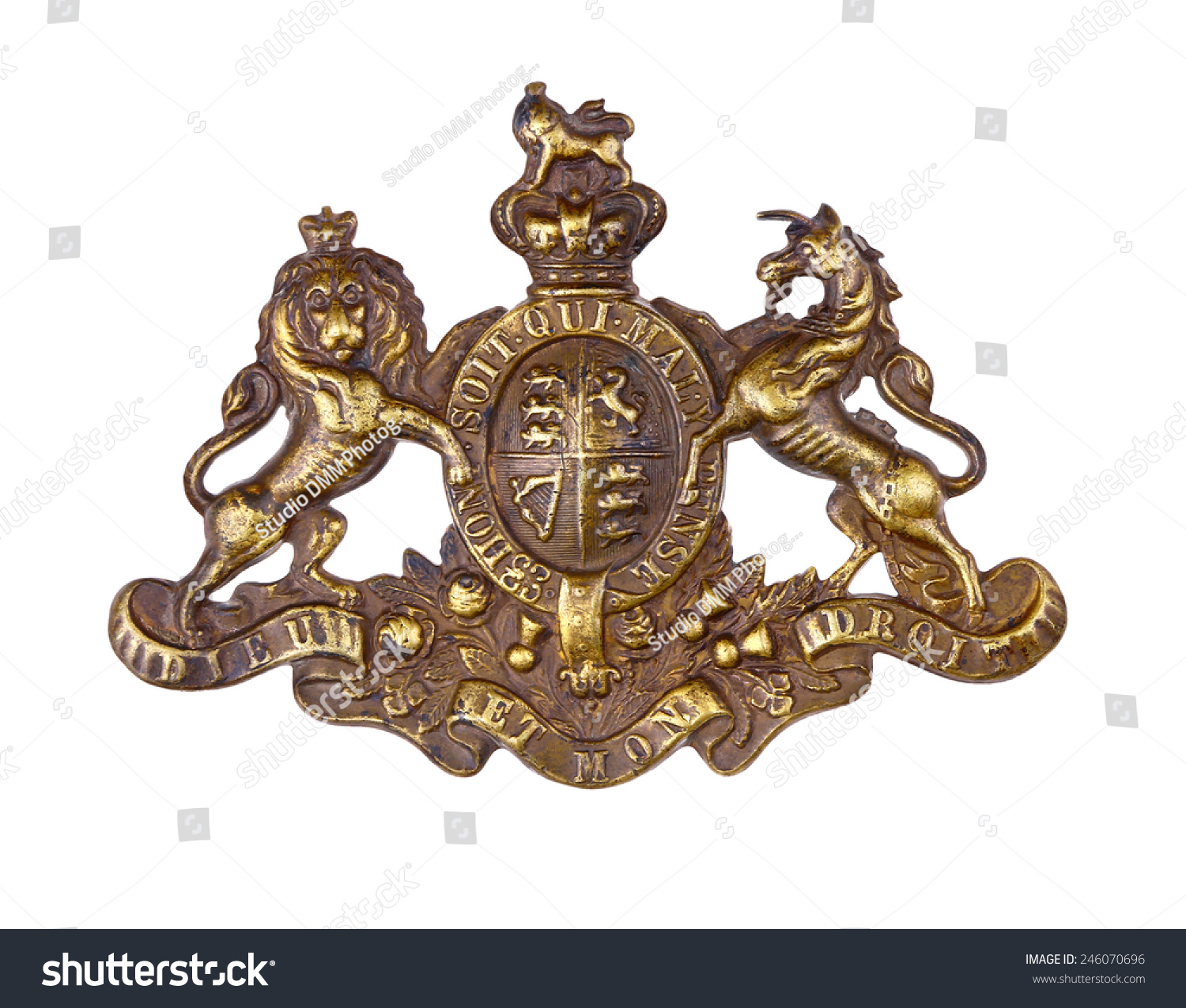 Crest Coat Arms Uk Great Britain Signs Symbols Stock Image