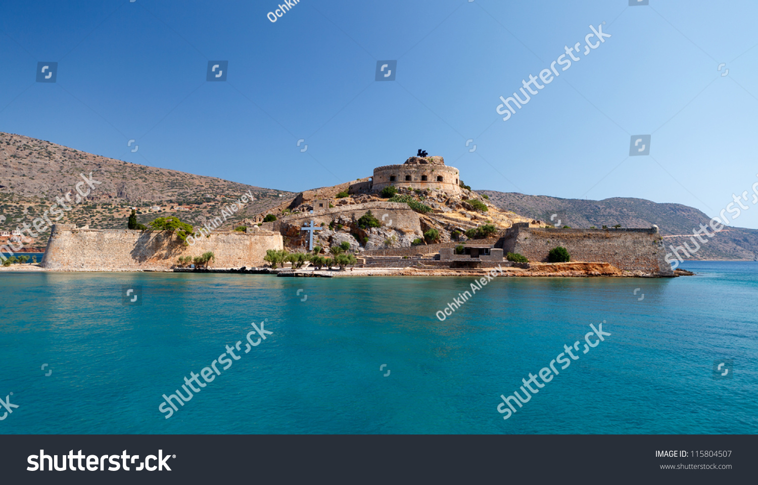 Crete Spinalonga Fortress Greece Last Active Stock Photo 115804507 