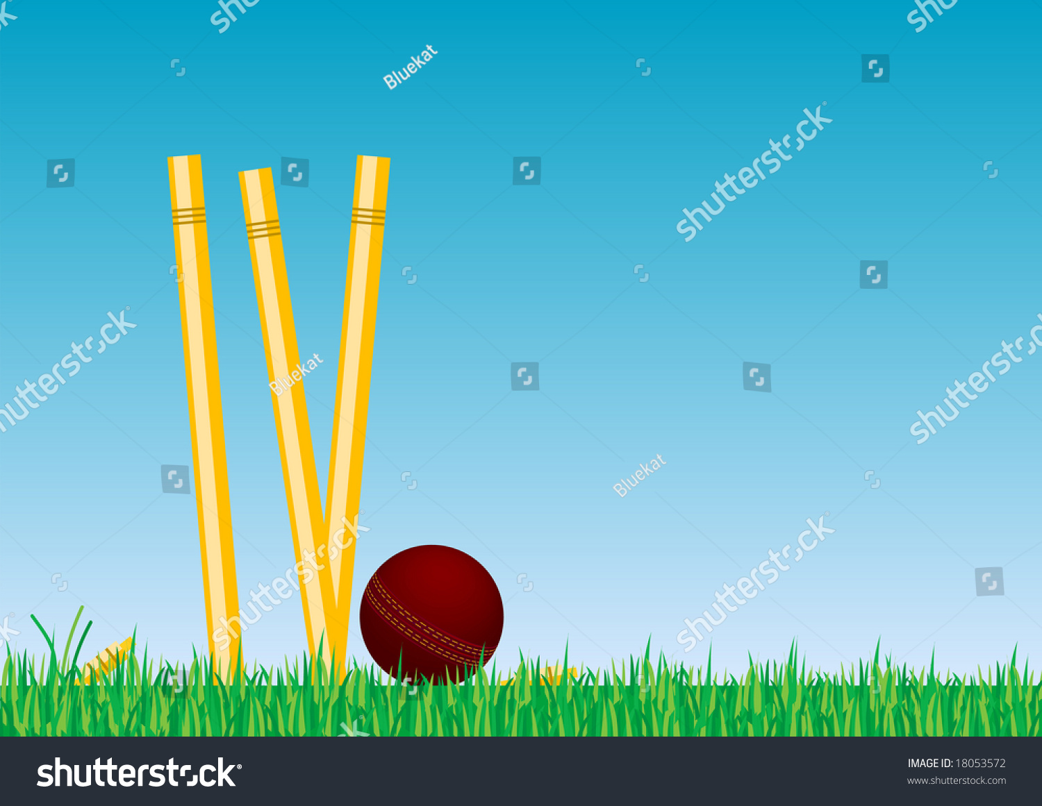 Cricket Ball In The Grass Next To Stumps 3 Stock Photo 18053572 ...