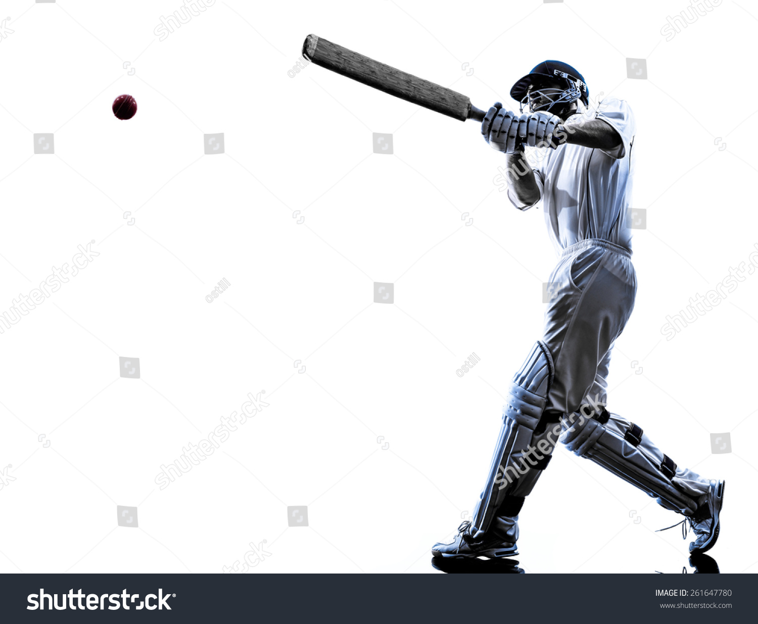 Cricket Player Batsman Silhouette Shadow On Stock Photo Edit Now