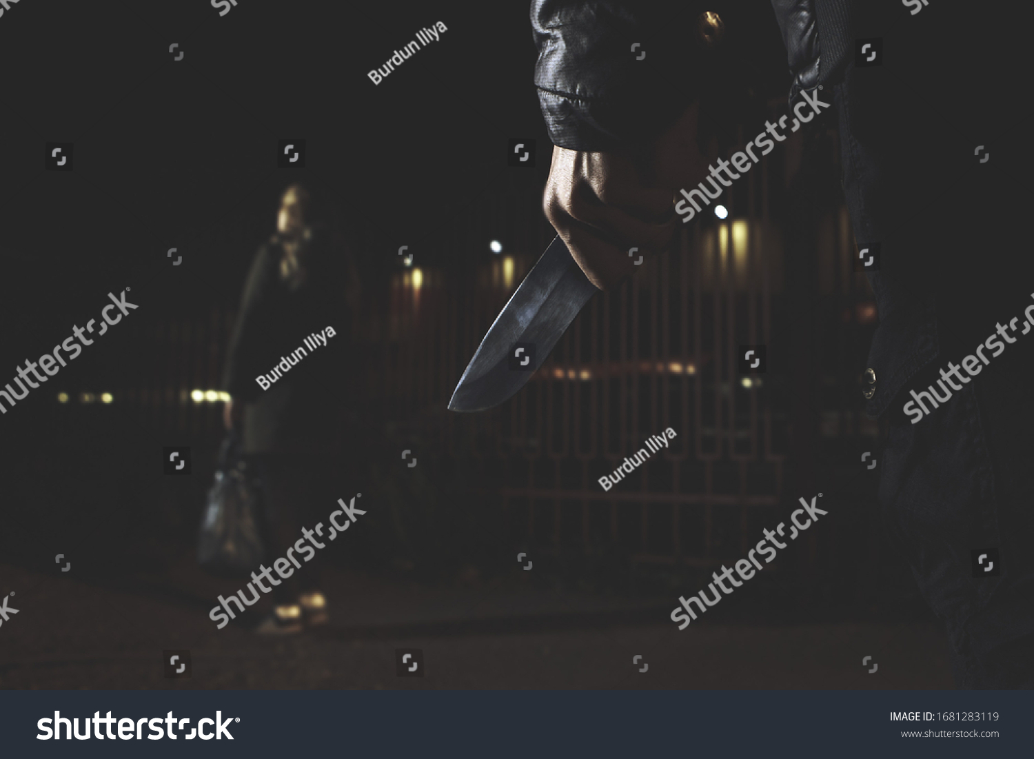 Crime Concepts Robbery Concepts Robber Aimed Stock Photo 1681283119 ...