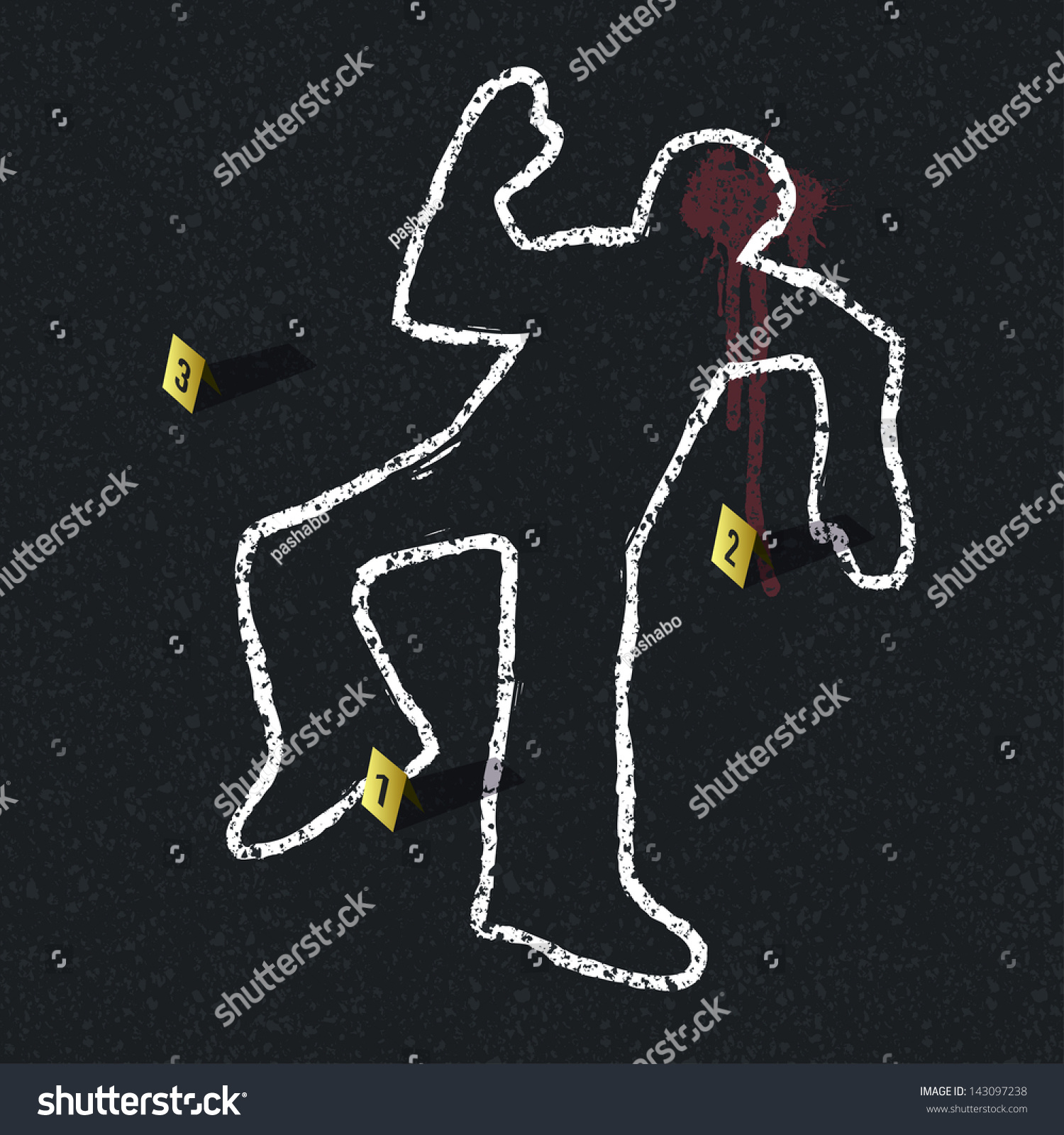 Crime Scene Illustration Raster Version Vector Stock Illustration ...