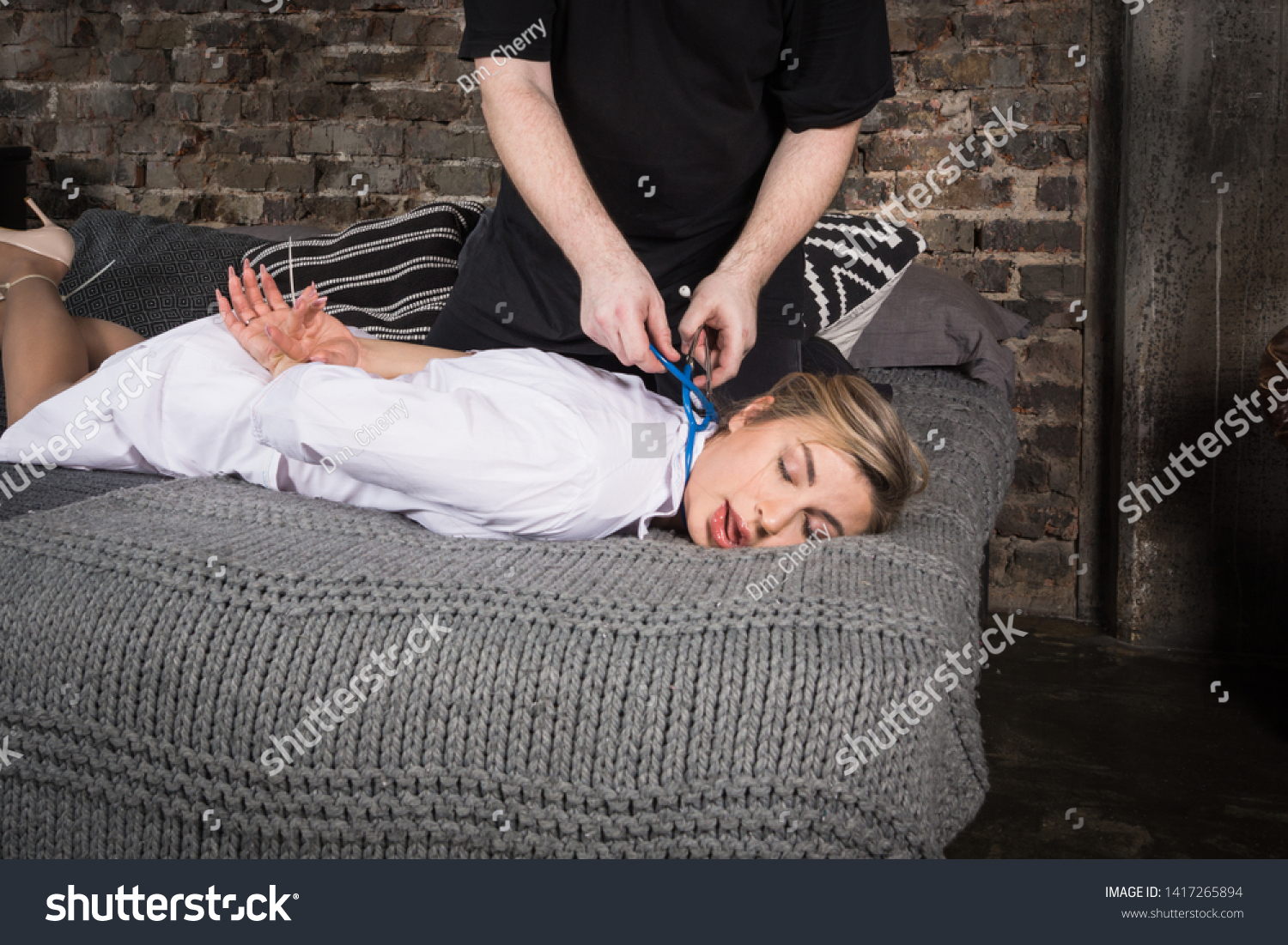 Crime Scene Imitation Murder Strangles Innocence Stock Photo (Edit Now ...