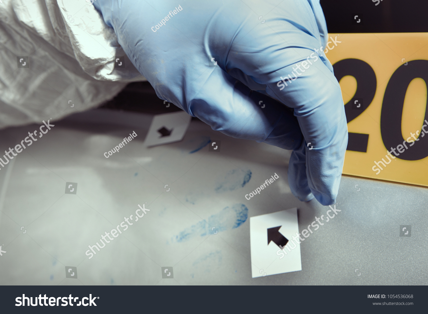 Crime Scene Investigation Documenting Latent Fingerprint Stock Photo ...