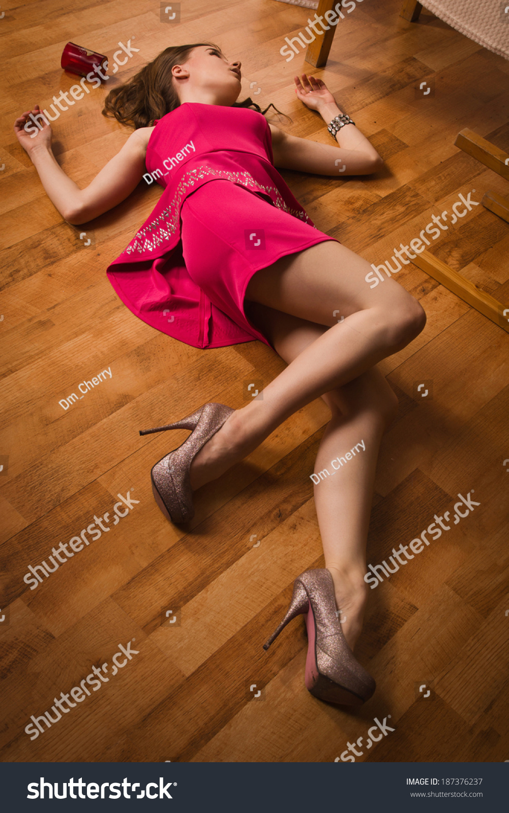 Crime Scene Simulation Lifeless Woman Luxurious Foto Stock Shutterstock