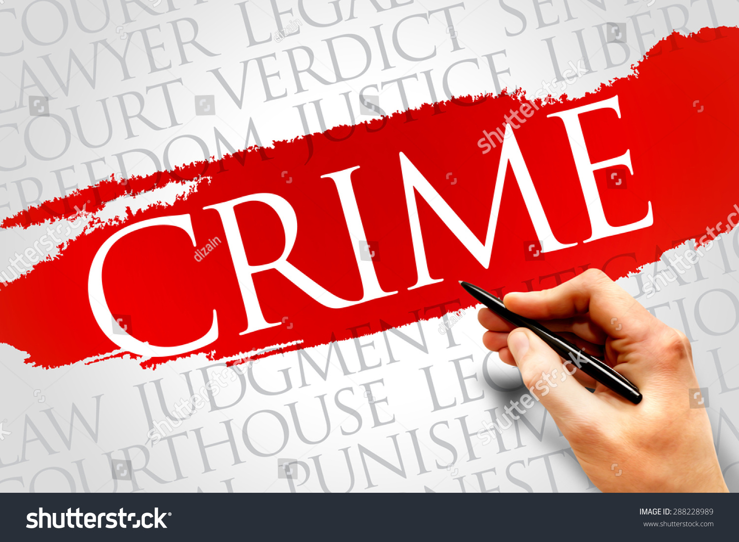 Crime Word Cloud Concept Stock Photo 288228989 