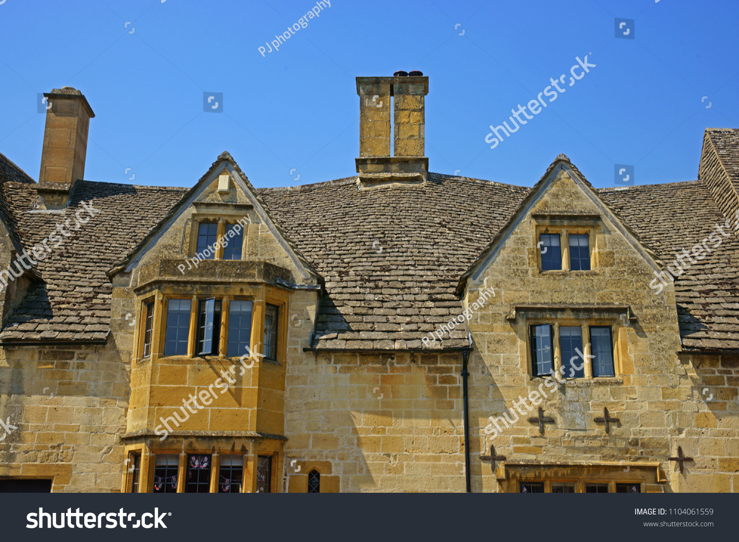 Crooked Slated Roof Tall Chimneys Dormer Stock Photo Edit Now