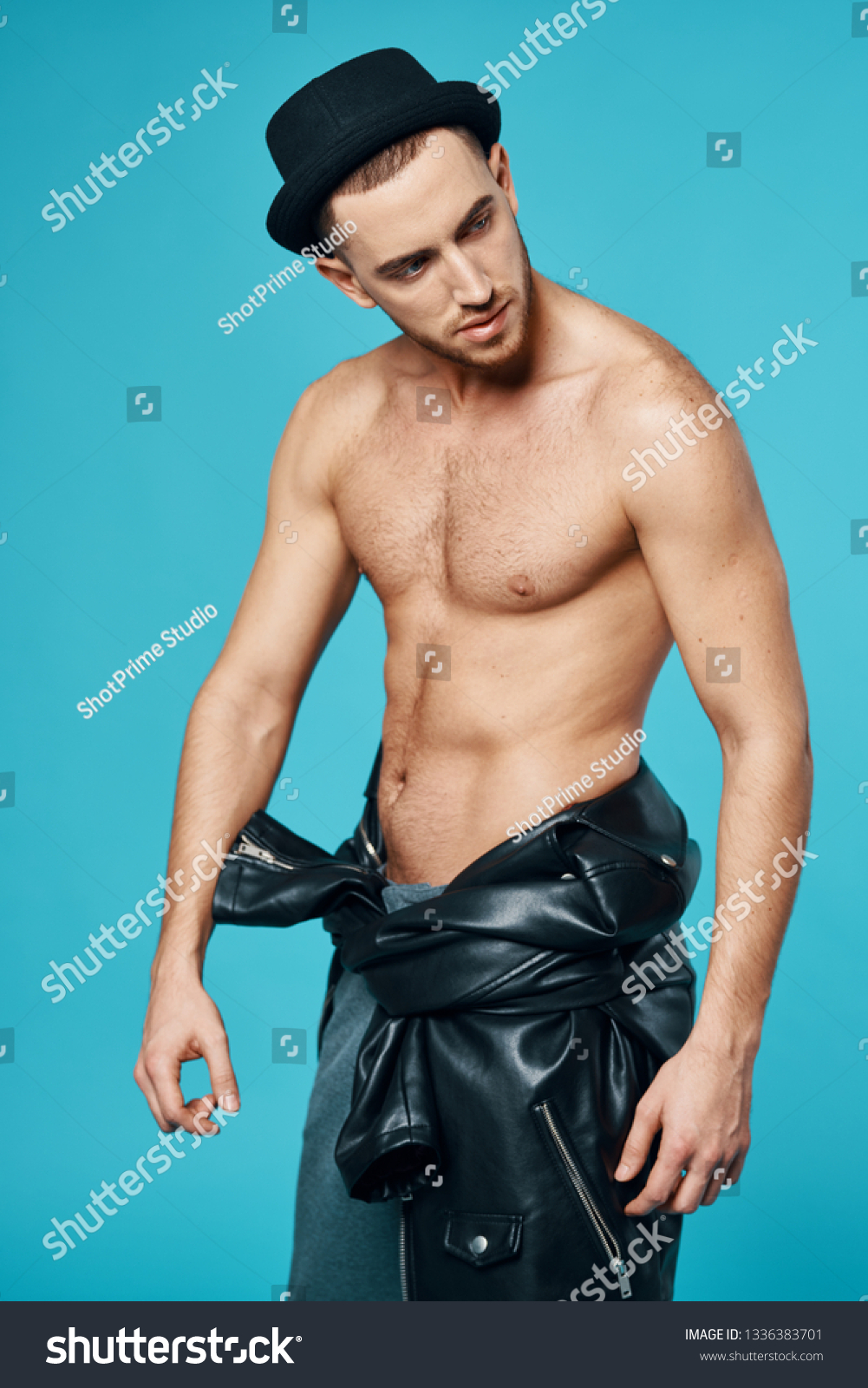 Cropped View Handsome Male Nude Torso Stock Photo 1336383701 Shutterstock