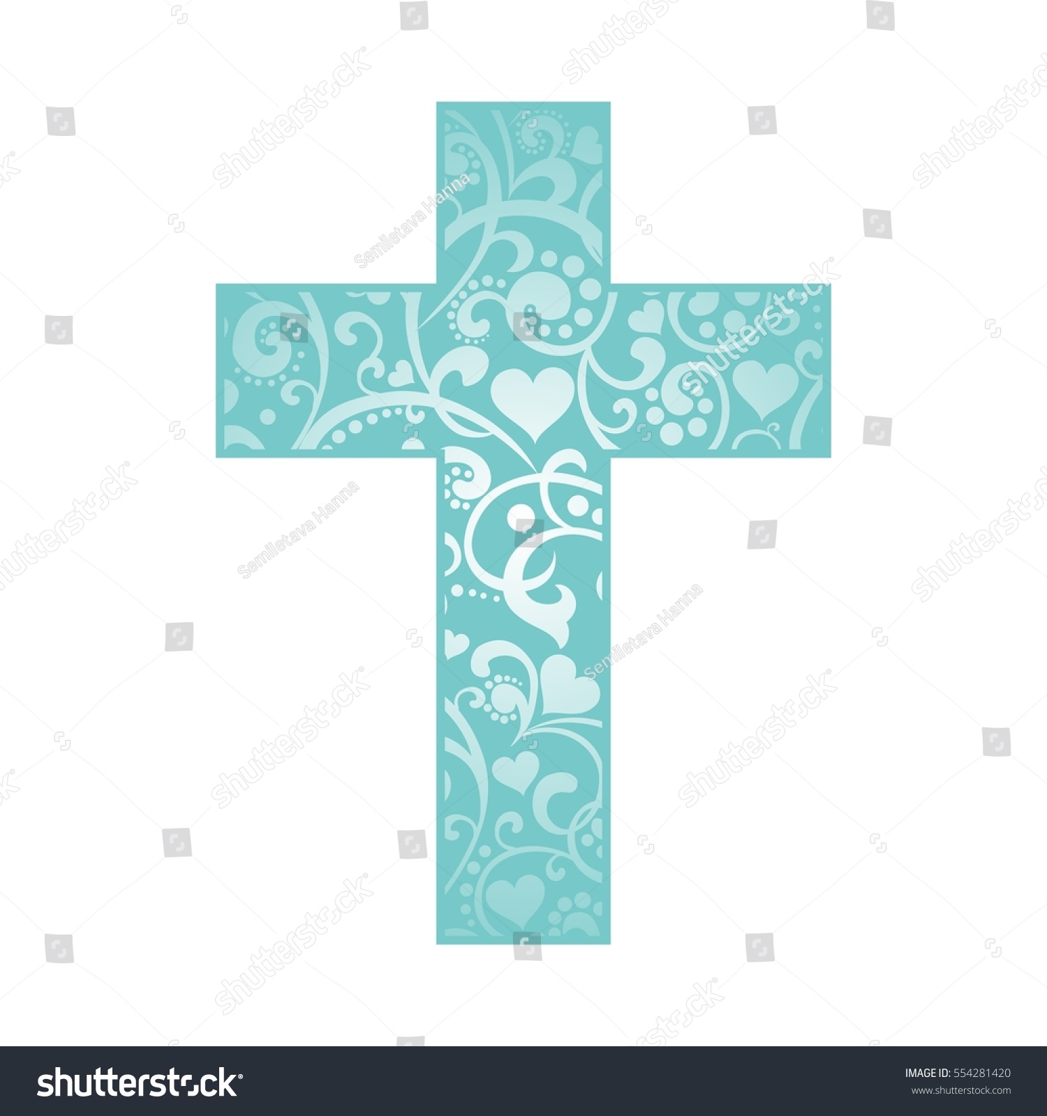 Cross Isolated On White Background Christian Stock Illustration 554281420