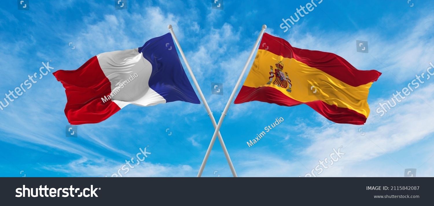 Crossed National Flags France Span Flag Stock Illustration 2115842087 ...