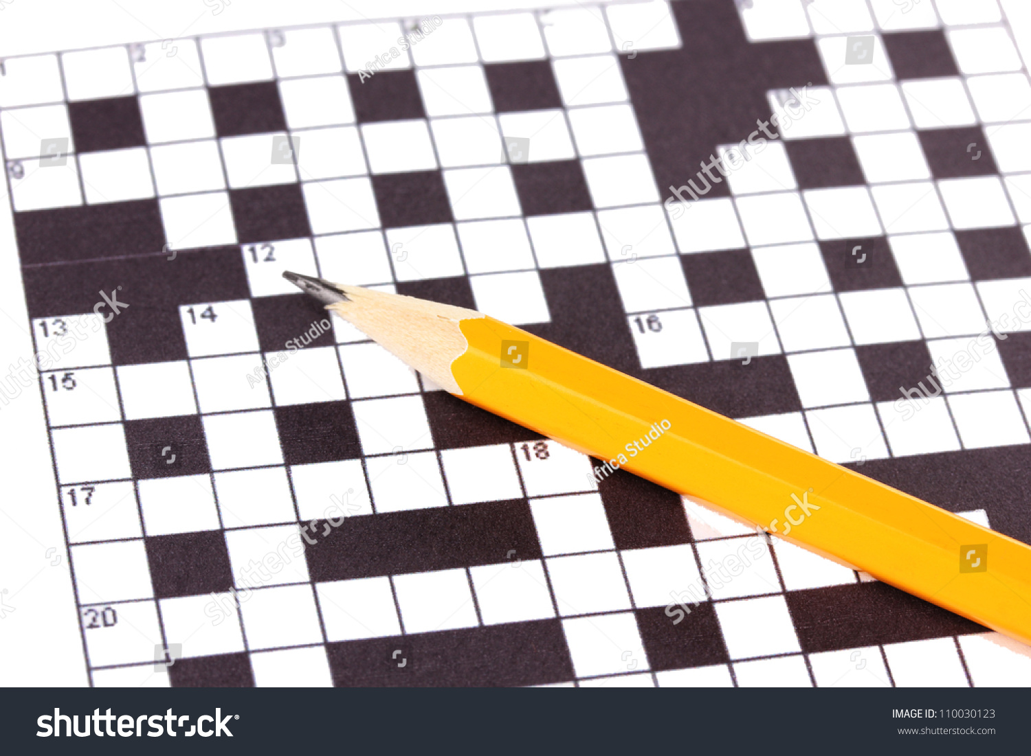 Стоковая фотография 110030123: Crossword Puzzle Closeup Shutterstock