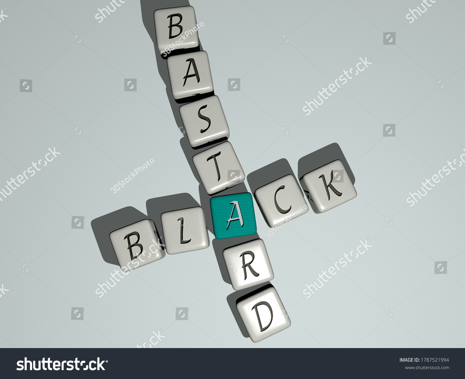 Crosswords Black Bastard Arranged By Cubic Stock Illustration