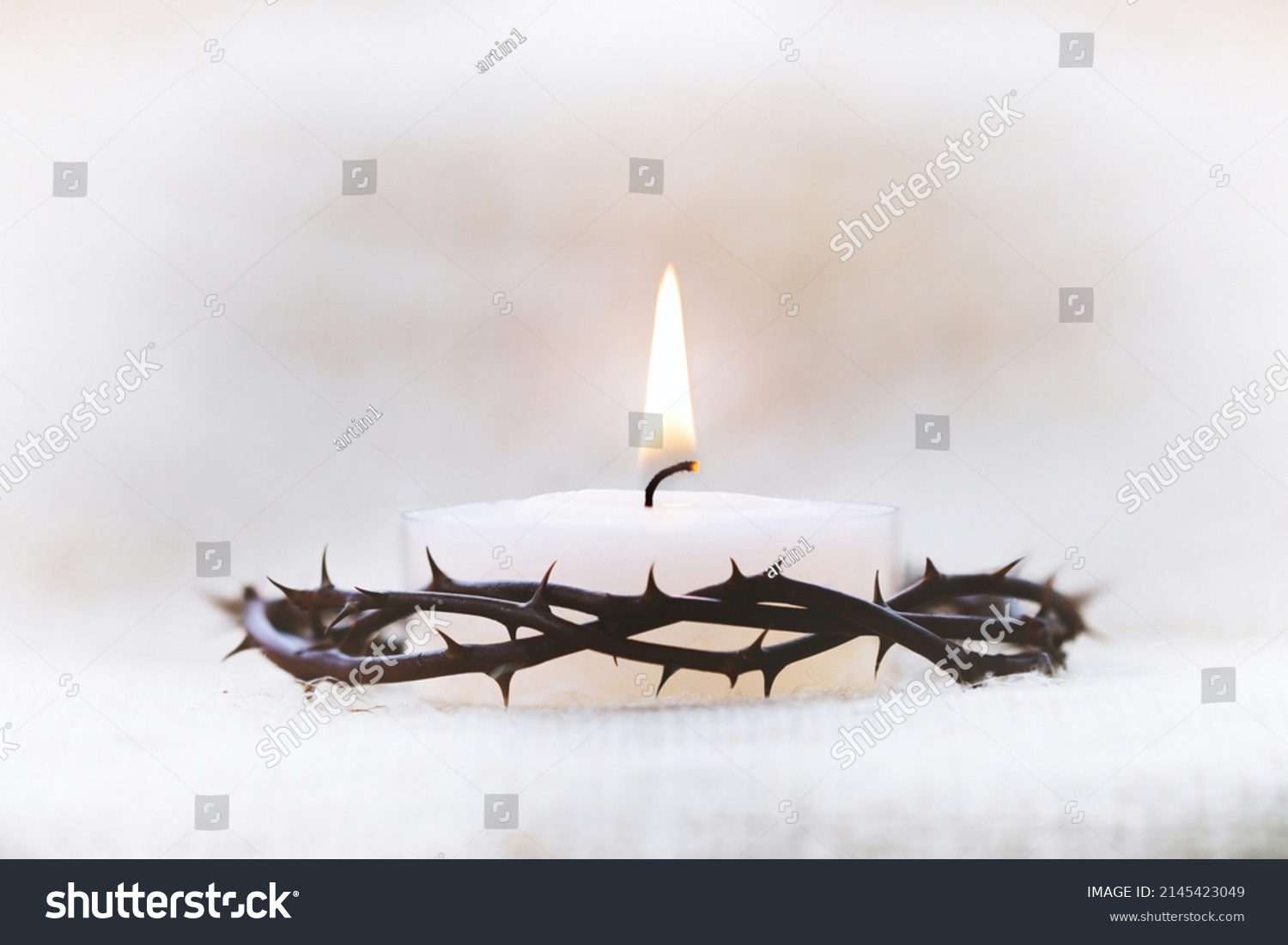 Crown Thorns Symbolizing Suffering Cross Death Stock Photo 2145423049 ...