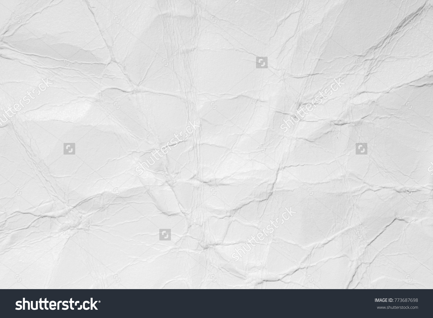 Crumpled Paper Texture White Background Wrinkles Stock Photo 773687698 ...