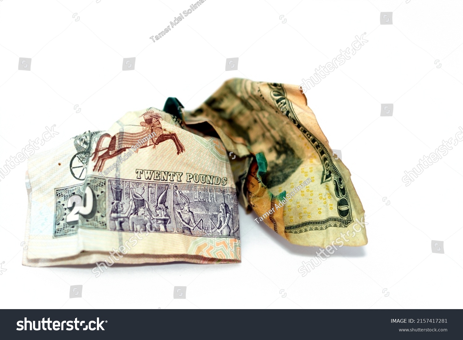 Crumpled wrinkled american money note 20 stock photo 2157417281