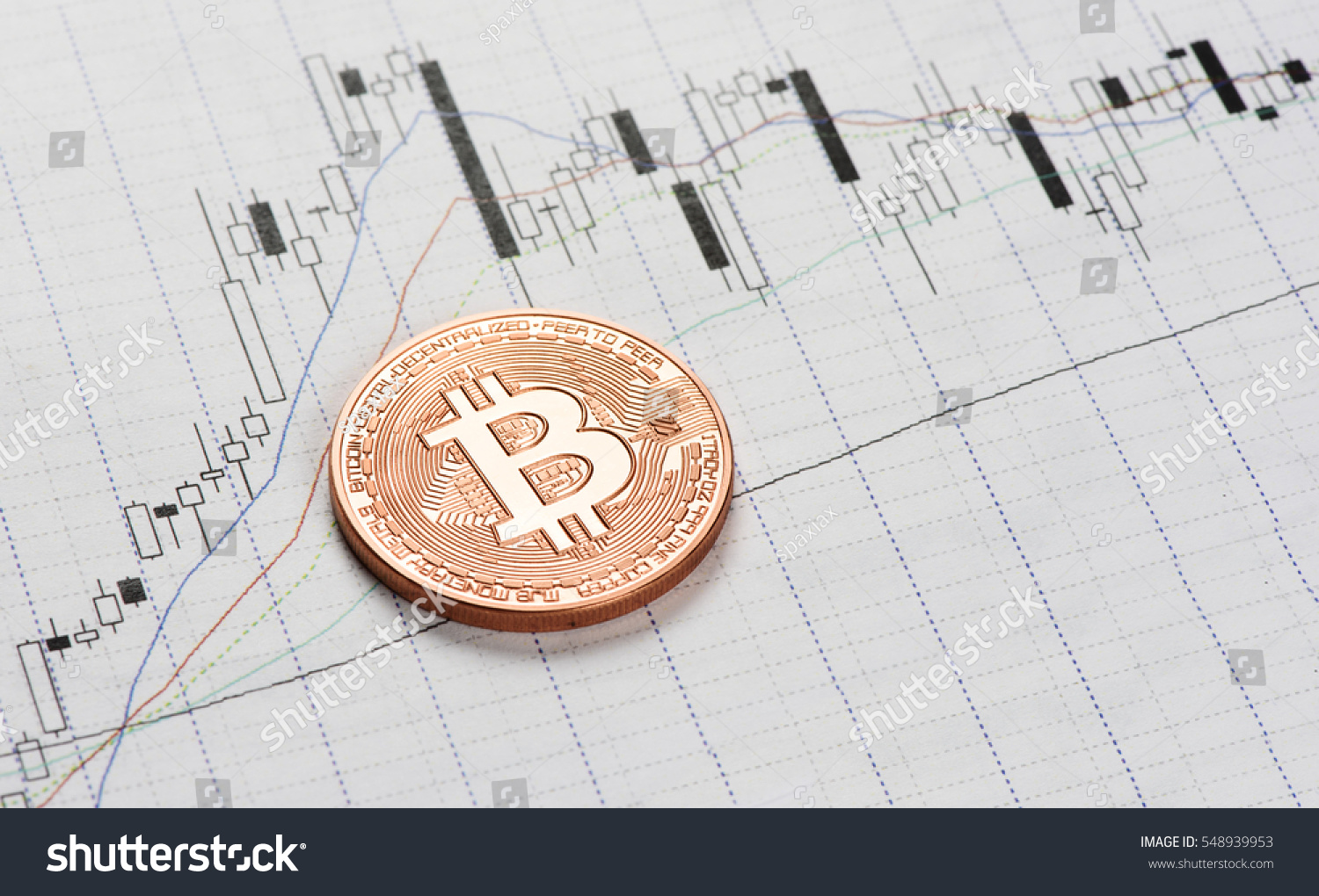 Cryptocurrency Bitcoin Coin On Stock Market Stock Photo ...