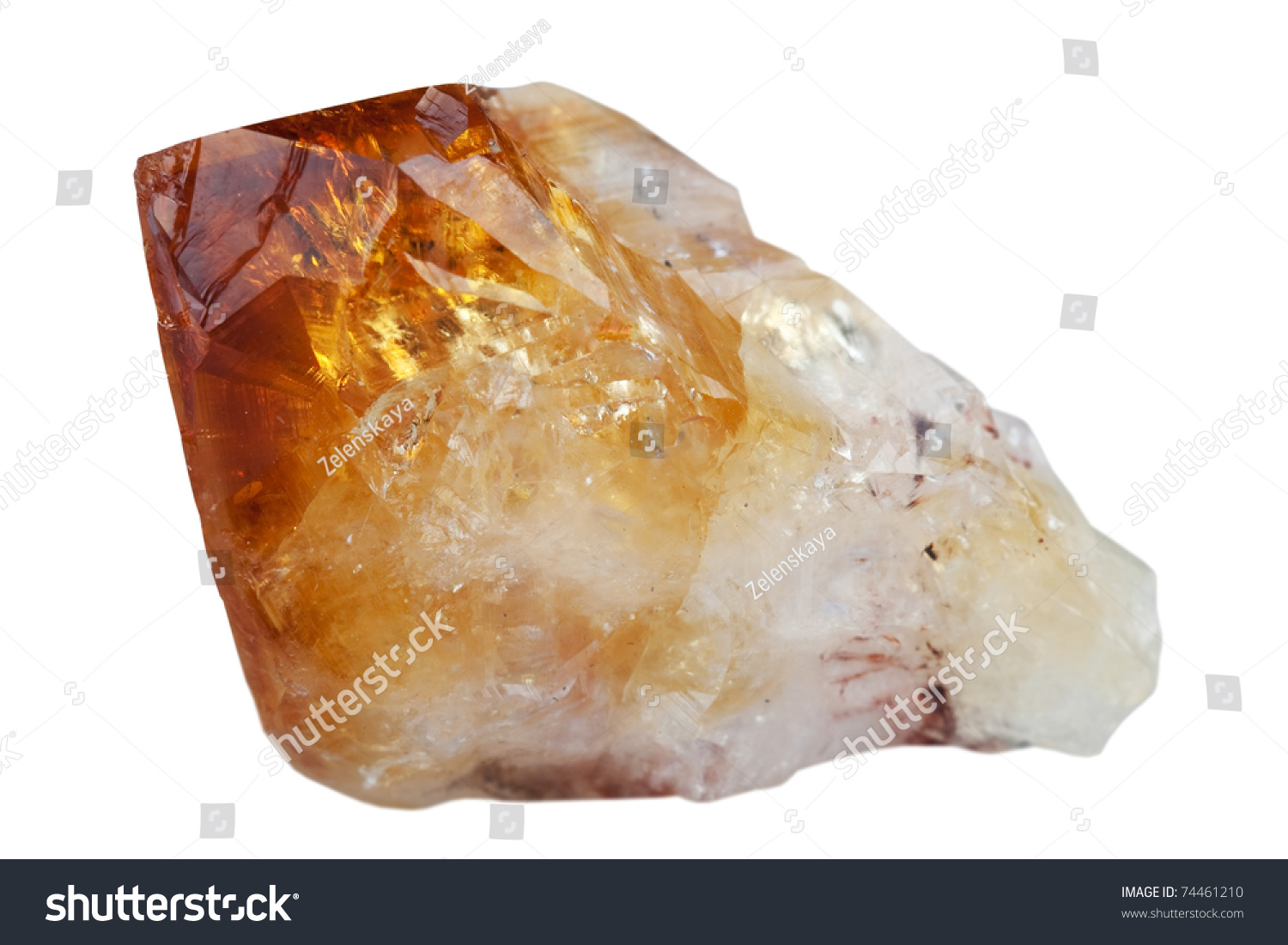 Crystal Mineral Yellow Quartz Isolated On Stock Photo Edit Now