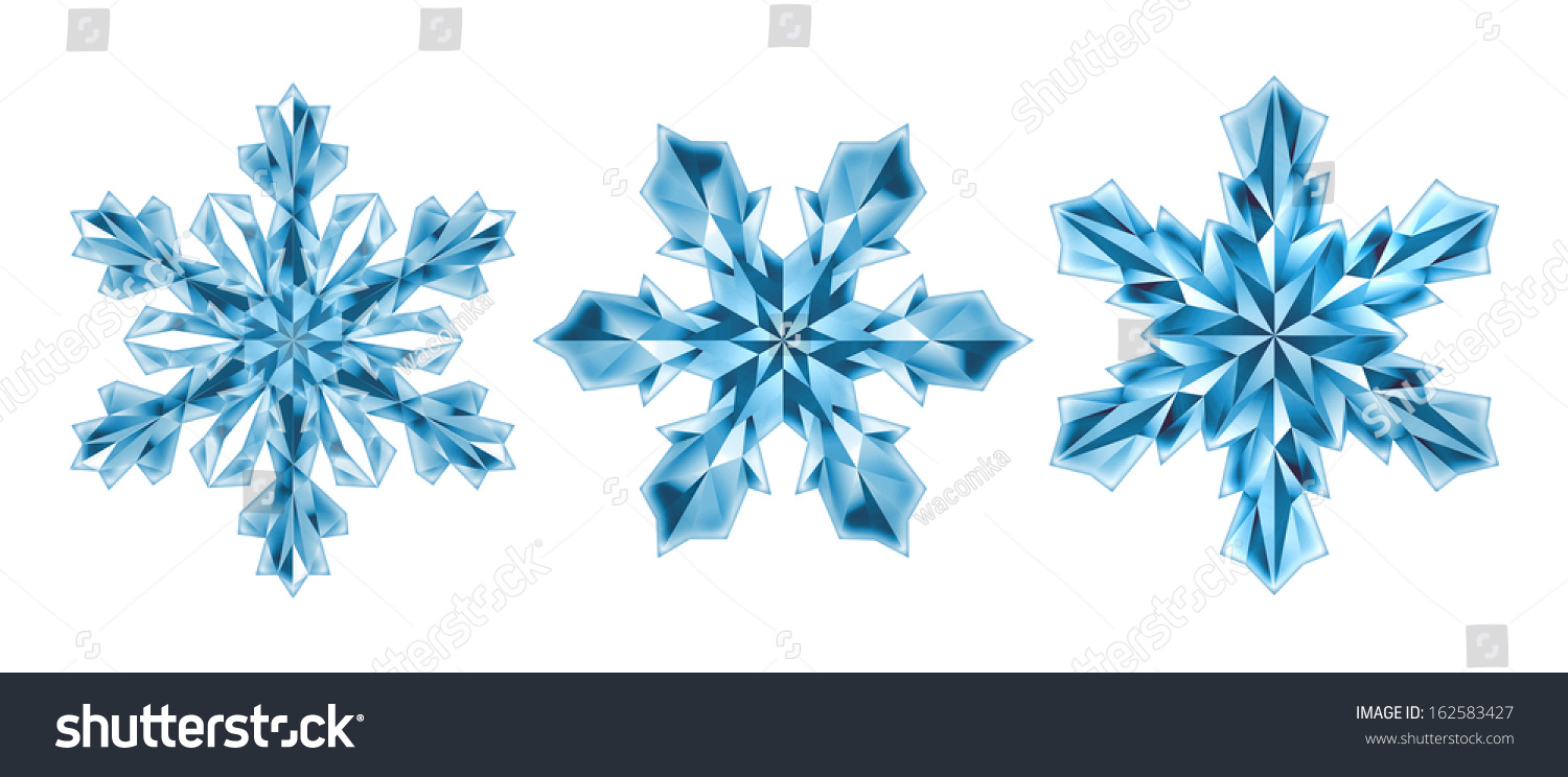 Crystal Snowflakes Set Isolated Illustration Clip Stock Illustration ...