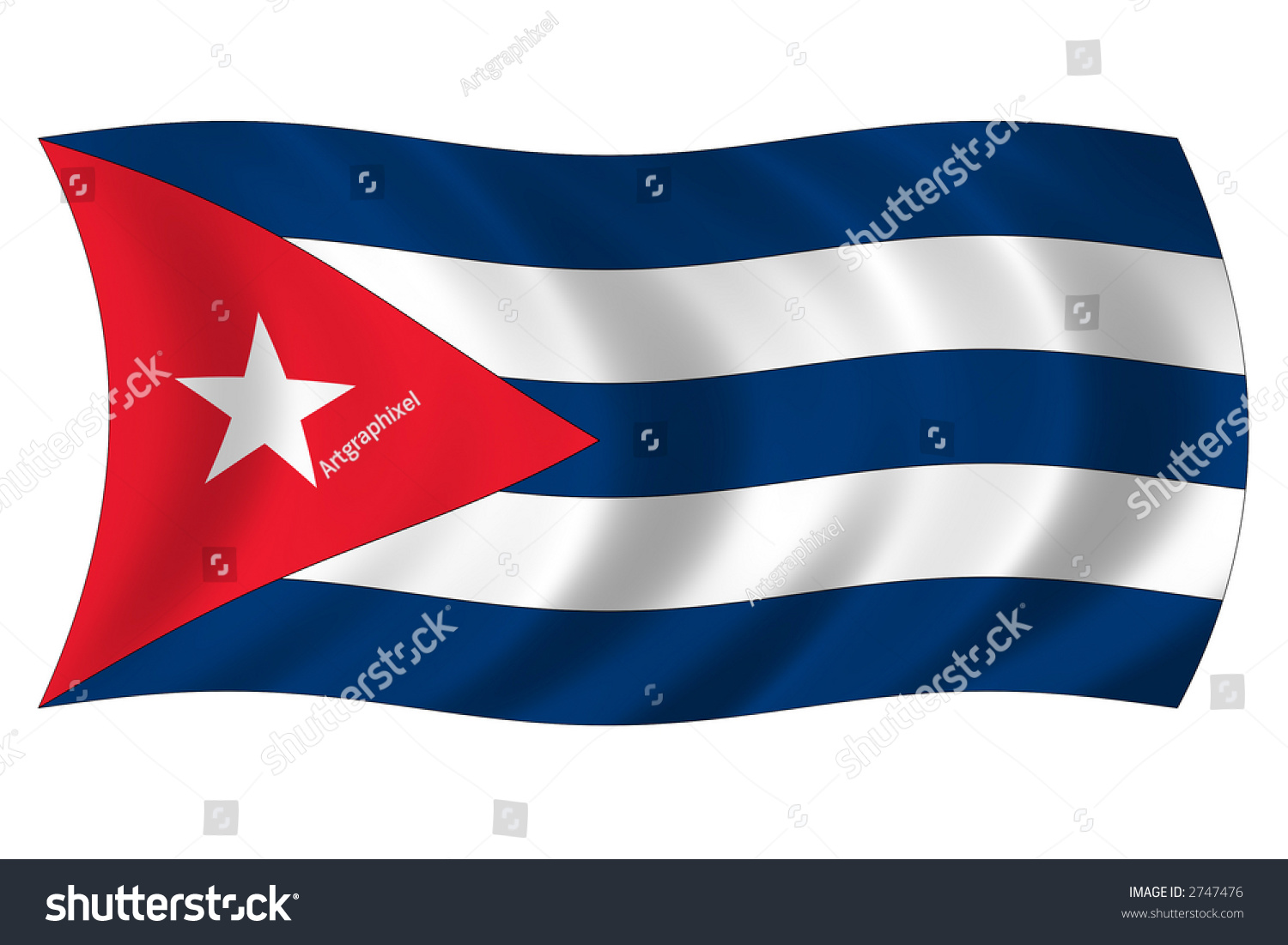 Ilustracion De Stock Sobre Cuba Wave Flag 2747476