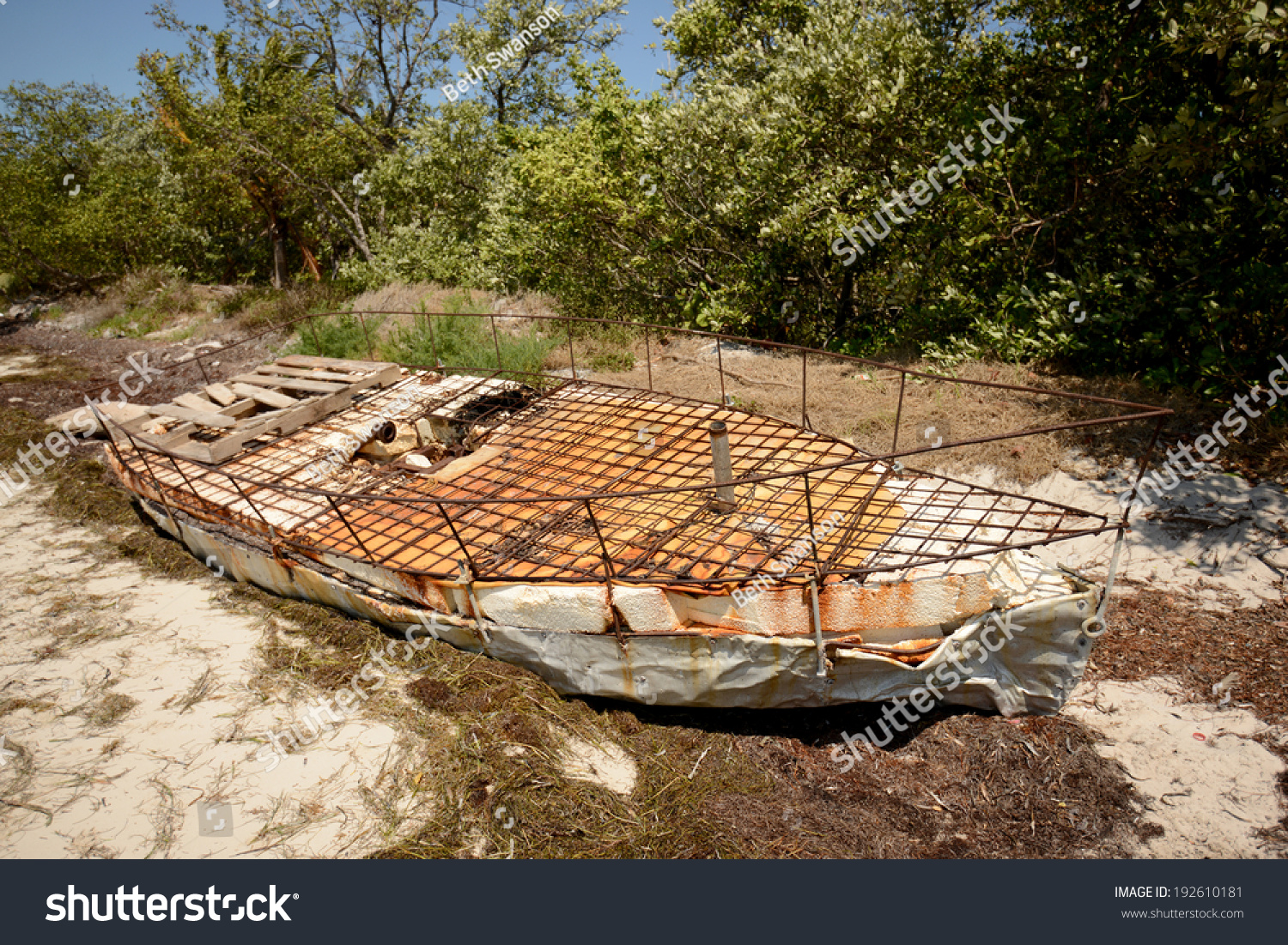Cuban Refugee Raft Off Coast Florida Stock Photo Edit Now