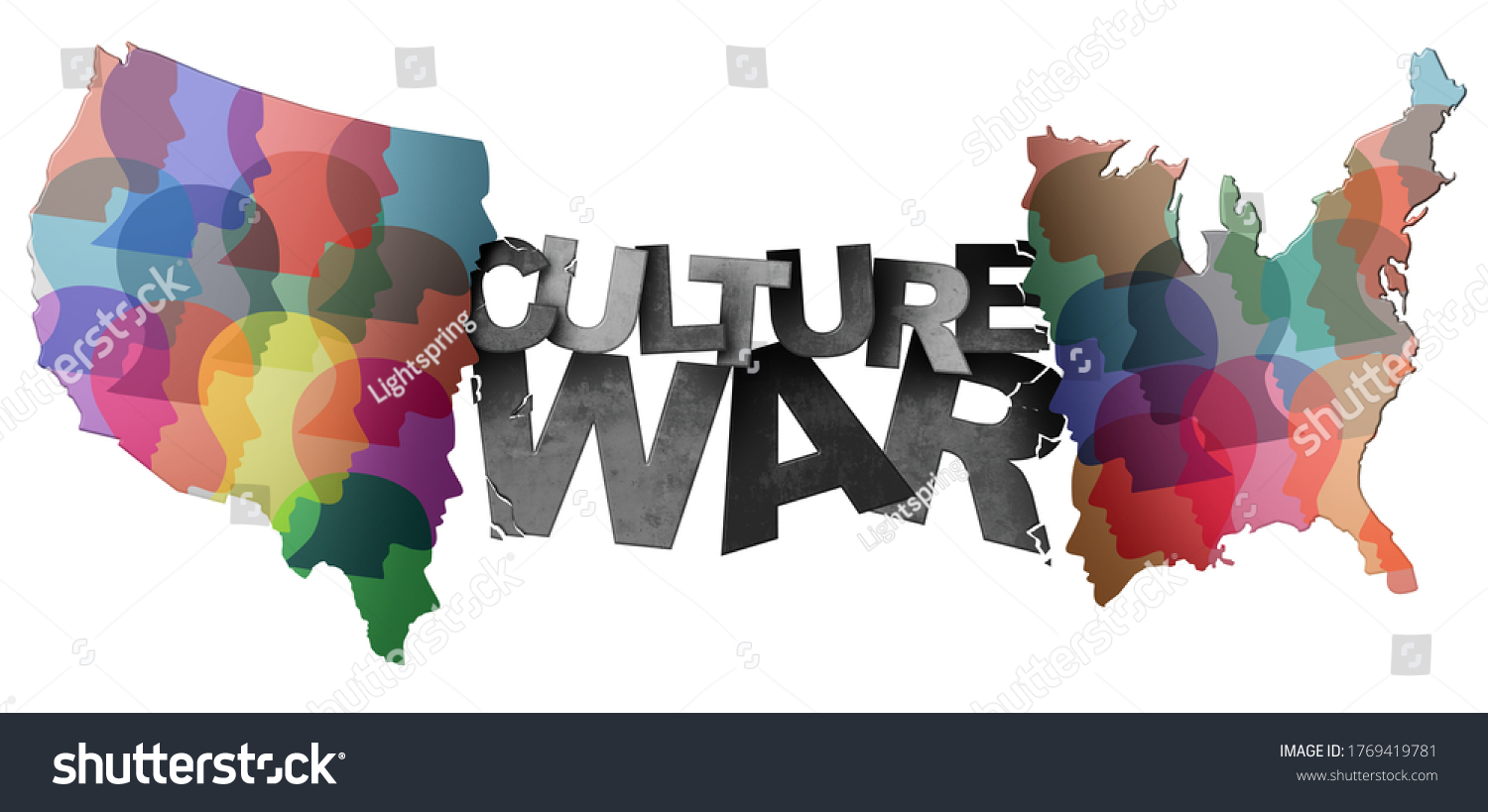 Culture War Cultural Wars Concept Usa Stock Illustration 1769419781