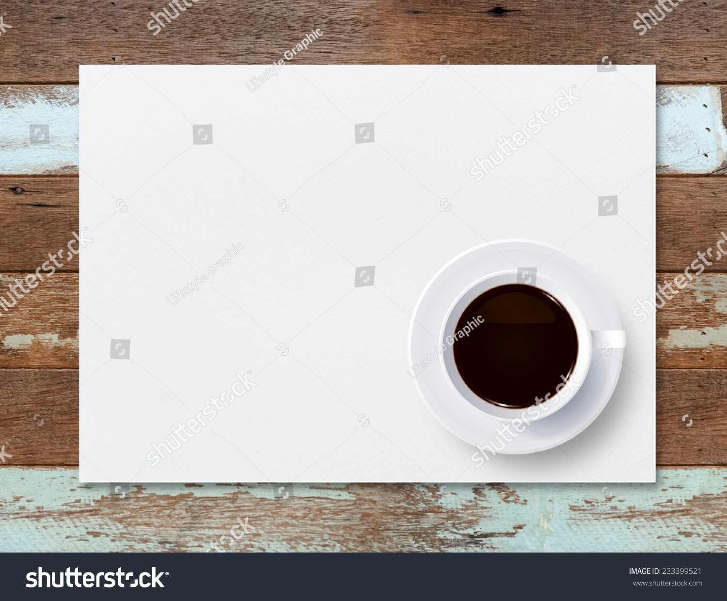 Cup Coffee White Paper Texture Painting Stock Photo 233399521 ...