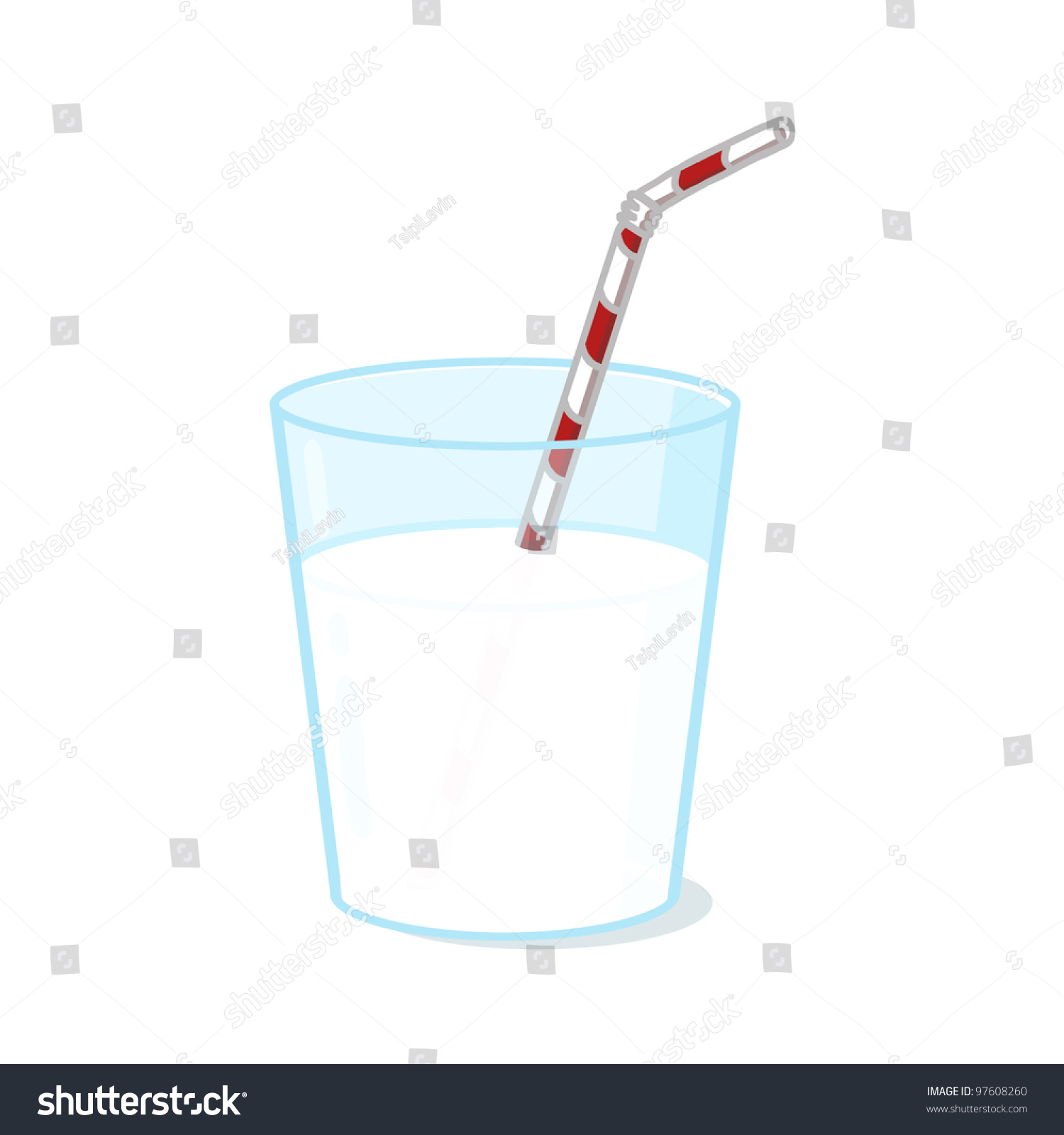 Cup Milk Cartoon On White Background Stock Illustration