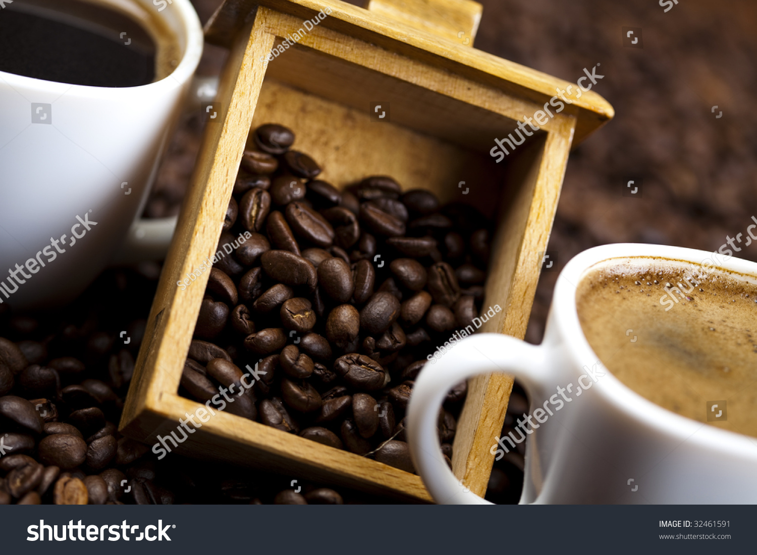  Tawny Brown Resting Curve Template Design Featuring Cup with Beans Coffee