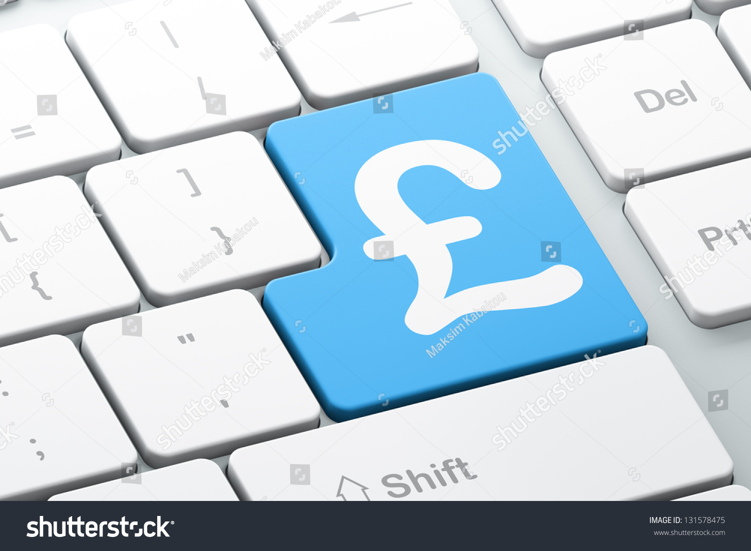 Currency Concept: Enter Button With Pound On Computer Keyboard, 3d ...