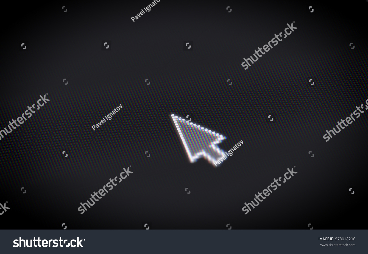 Cursor On Black Screen Stock Illustration 578018206