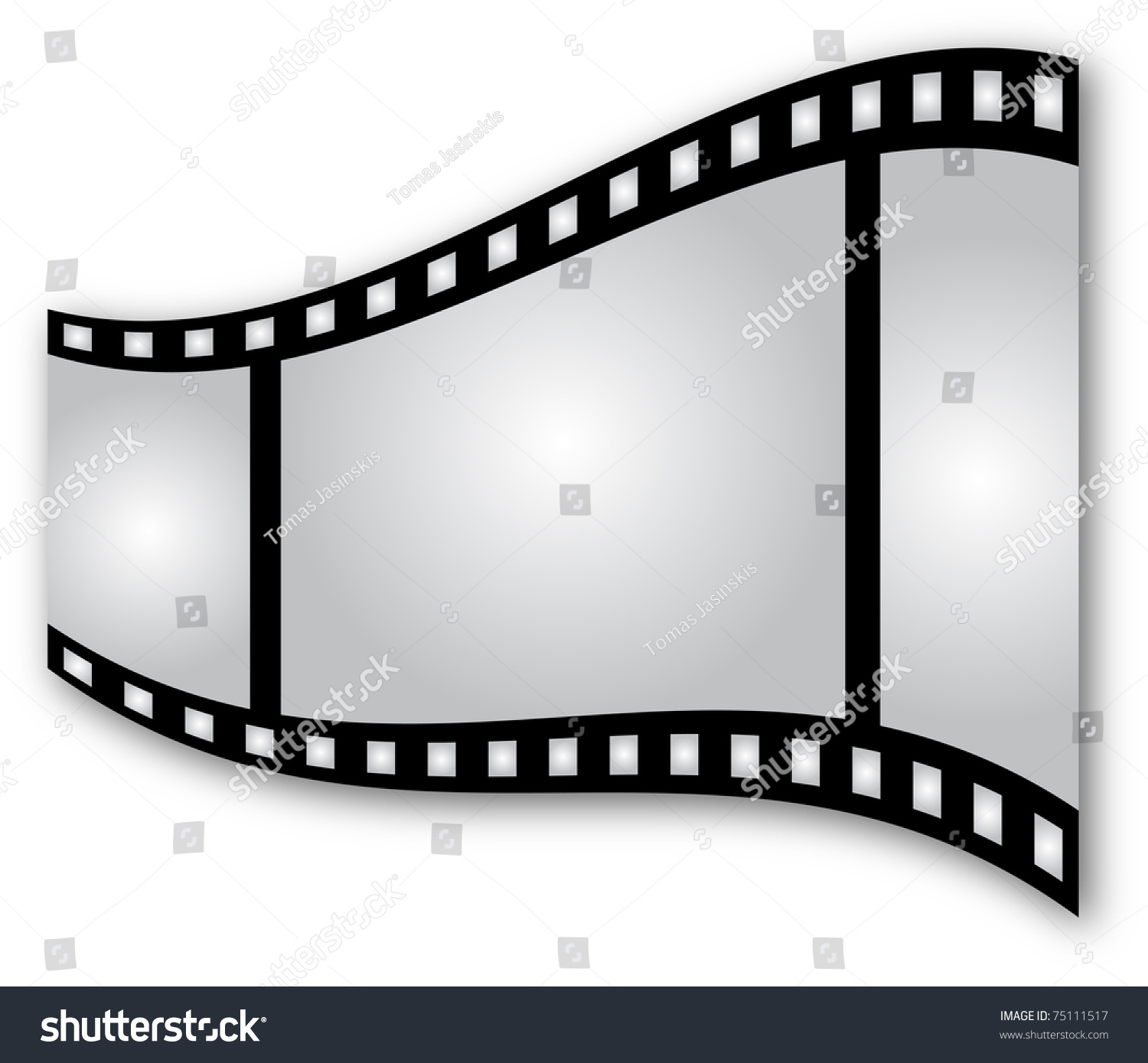 Curved Film Strip On White Background Stock Photo 75111517 : Shutterstock