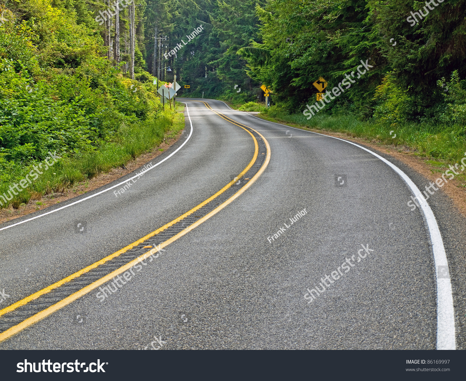 Curved Two Lane Country Road Winding Stock Photo Shutterstock