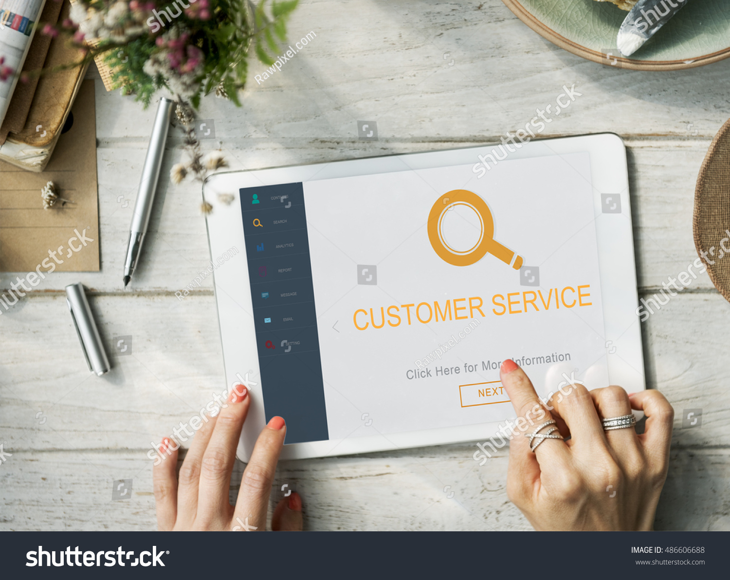 Customer Service Helpdesk Information Discover Concept Stock Photo