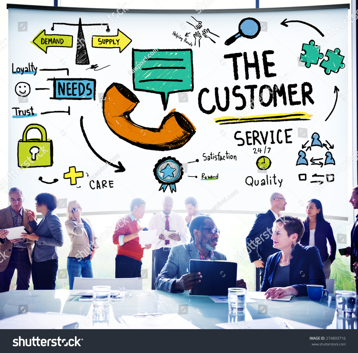 Customer Service Support Solution Assistance Aid Concept Stock Photo ...