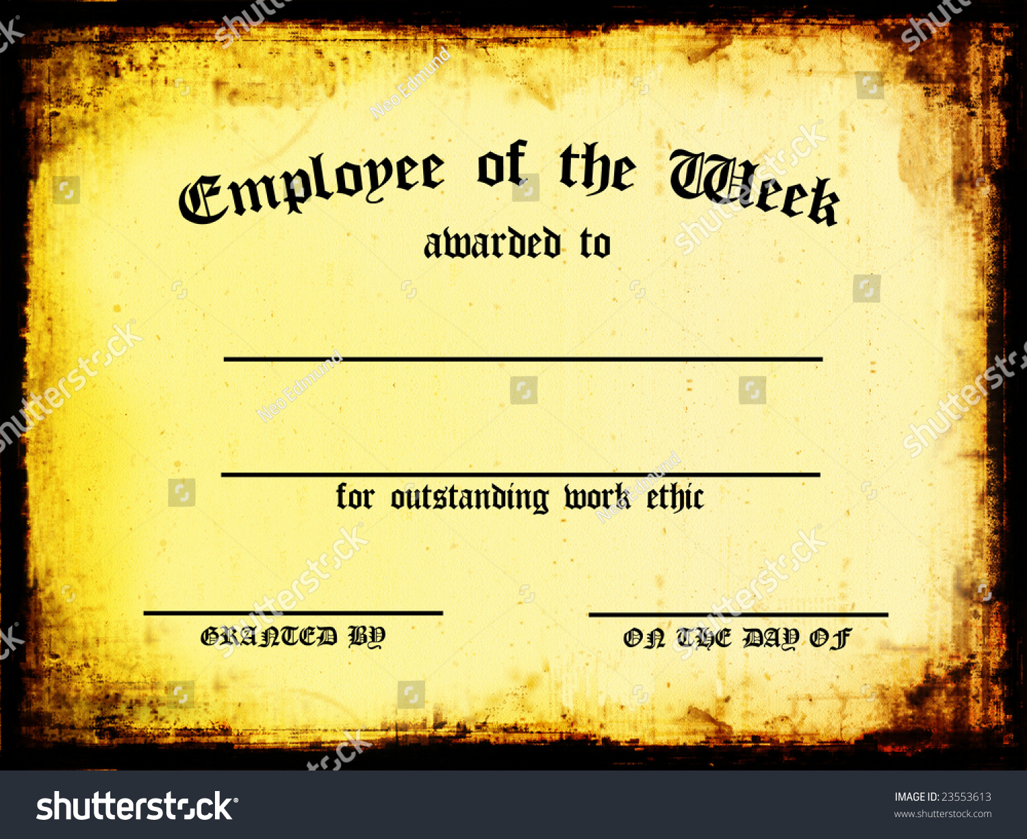 Employee Of The Week Certificate